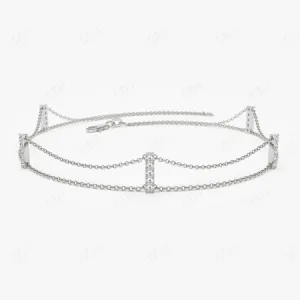 0.15CTW Moissanite Minimalist Bar Set Bracelet