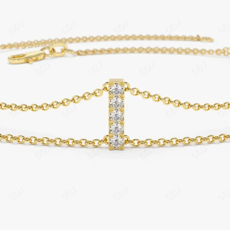 0.15CTW Moissanite Minimalist Bar Set Bracelet