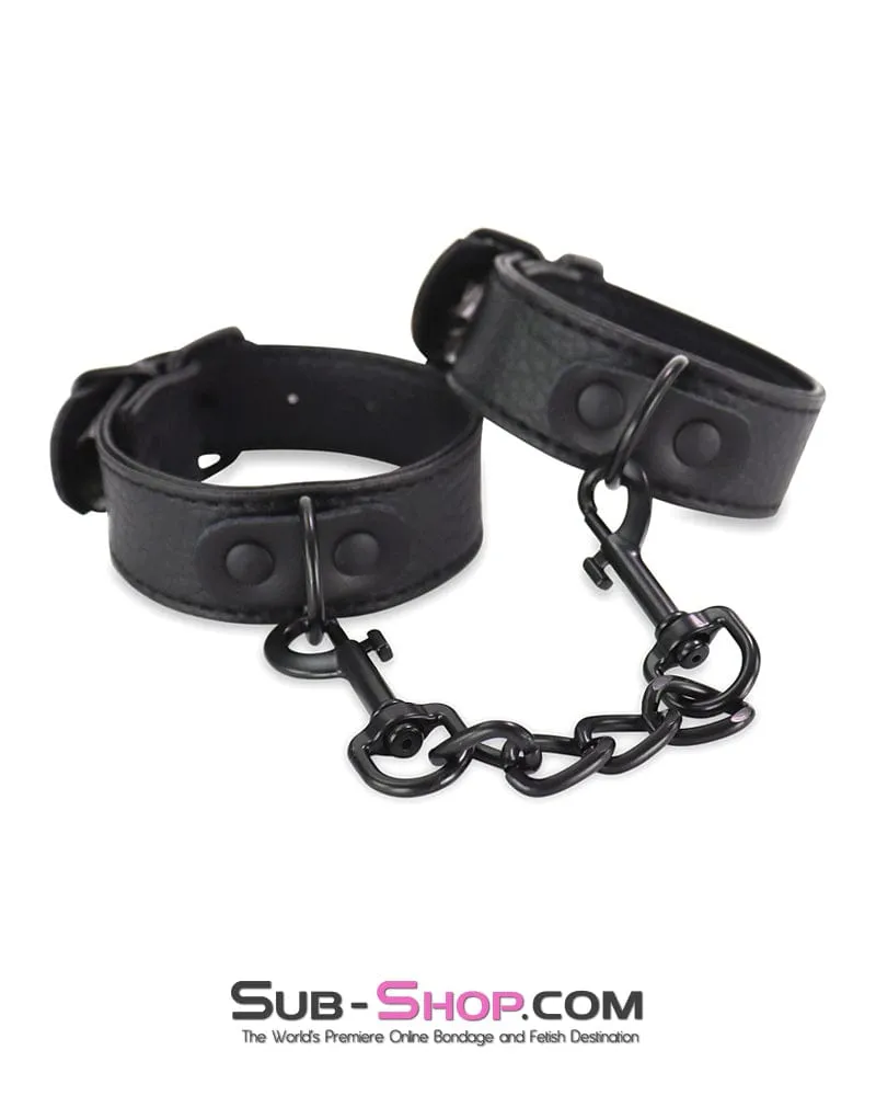 0744DL      Soft Slim Wrist Bands with Black Hardware and Chain