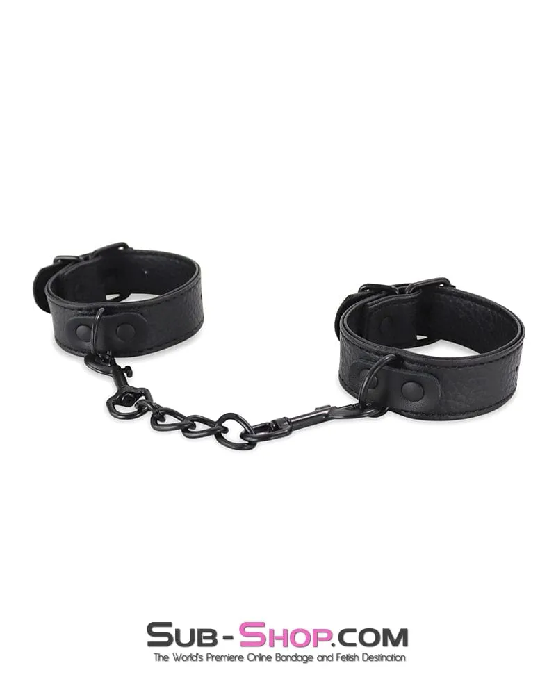 0744DL      Soft Slim Wrist Bands with Black Hardware and Chain