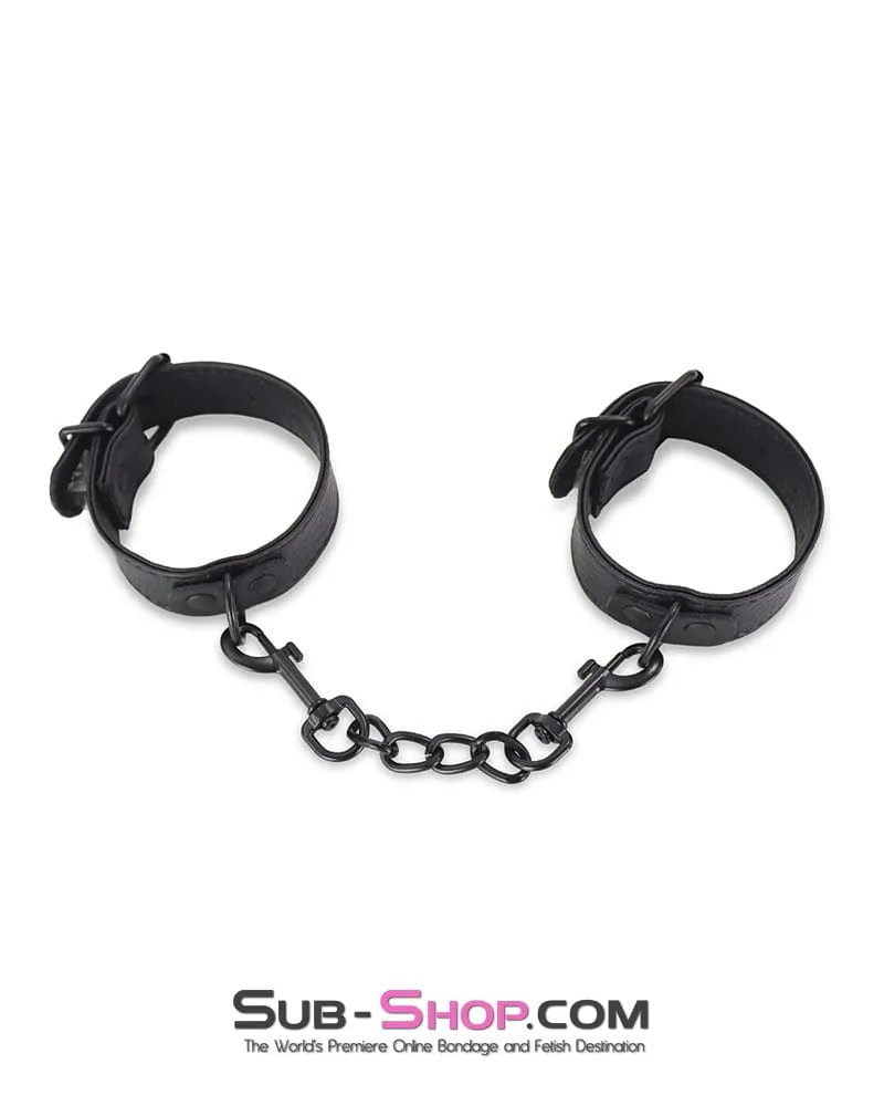 0744DL      Soft Slim Wrist Bands with Black Hardware and Chain