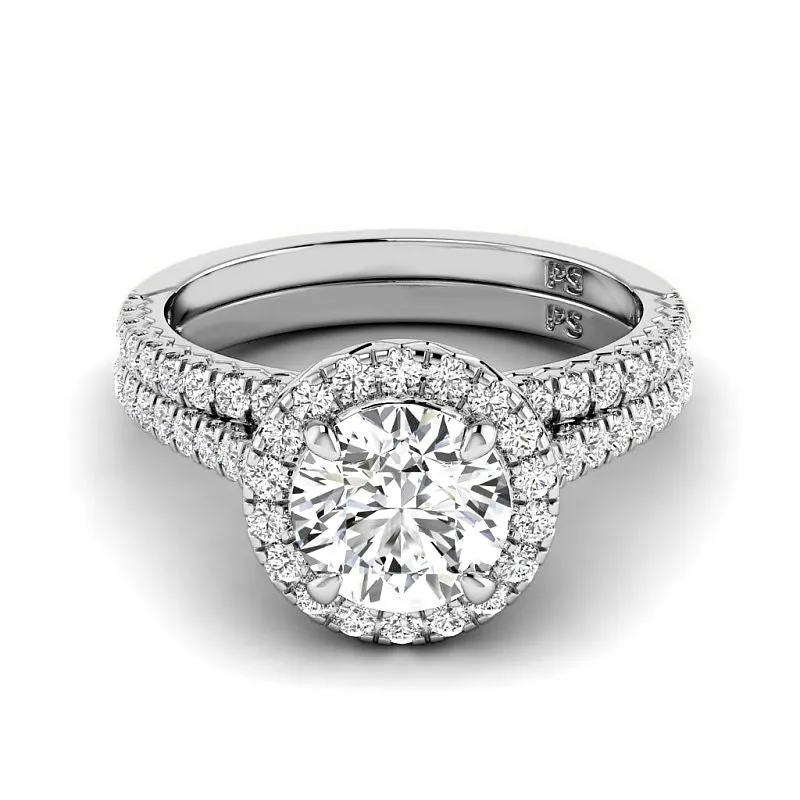 1.20-3.70 CT Round Cut Lab Grown Diamonds - Bridal Set