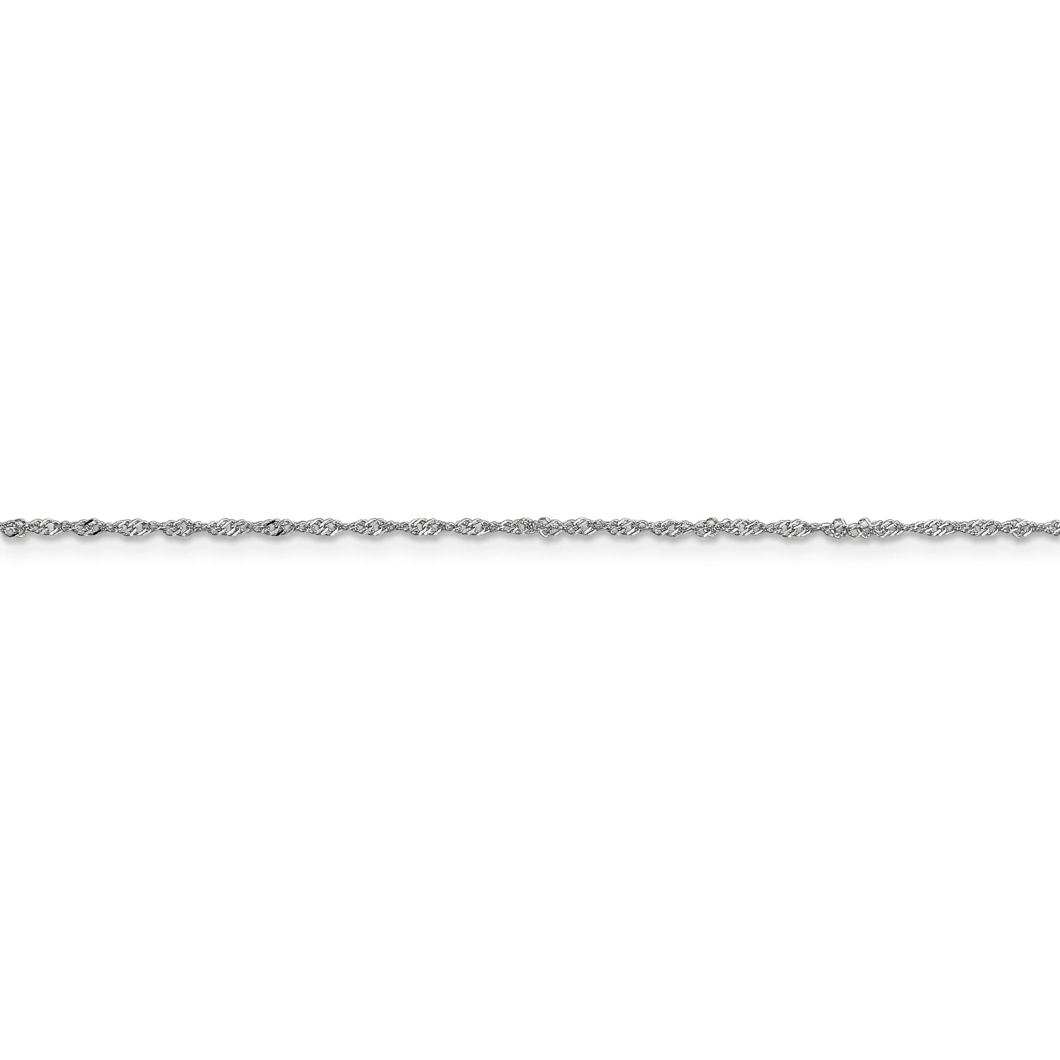 14k White Gold 1.10mm Polished Singapore Chain