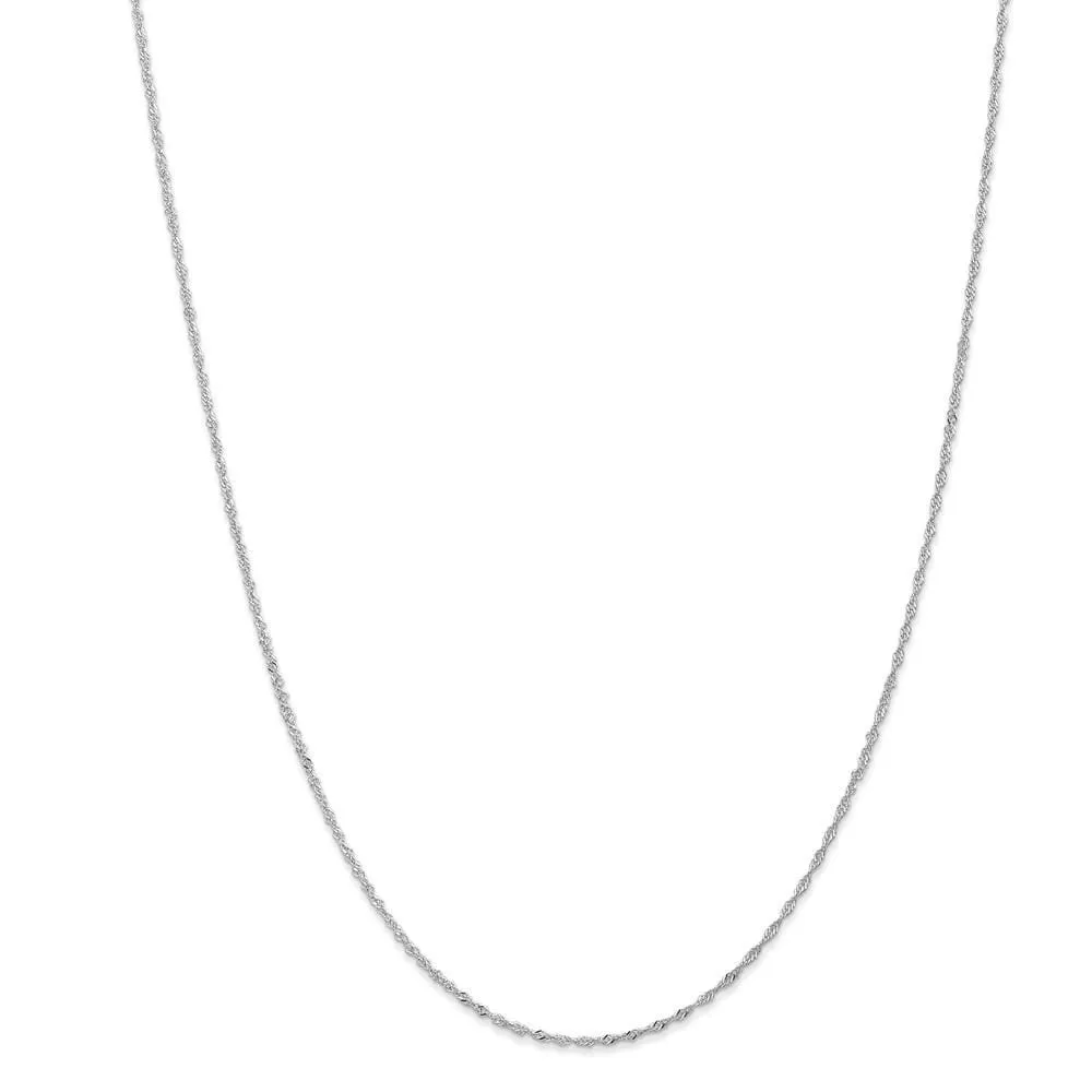 14k White Gold 1.10mm Polished Singapore Chain