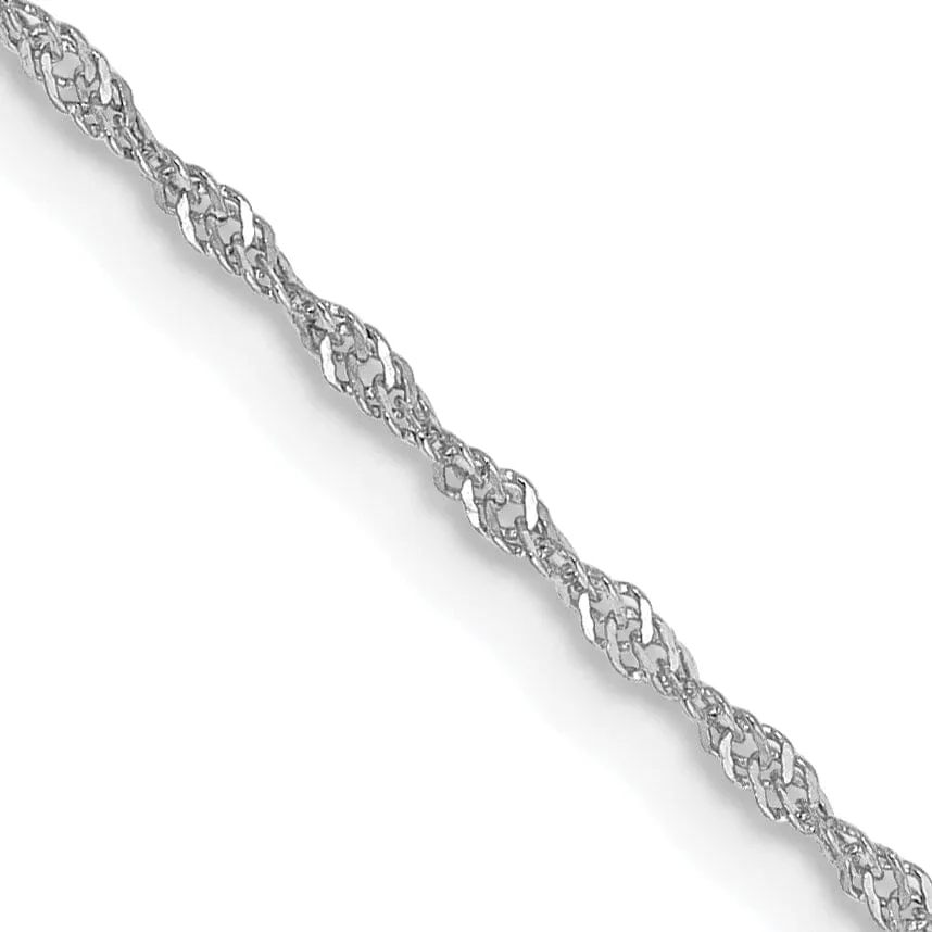 14k White Gold 1.10mm Polished Singapore Chain