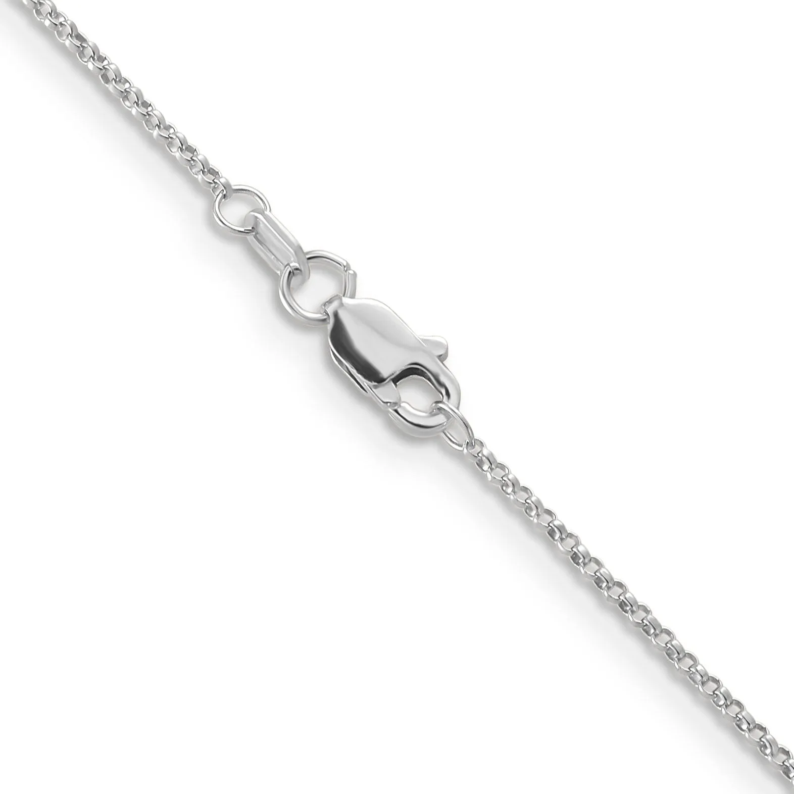 14k White Gold 1.15 mm Rolo Pendant Chain