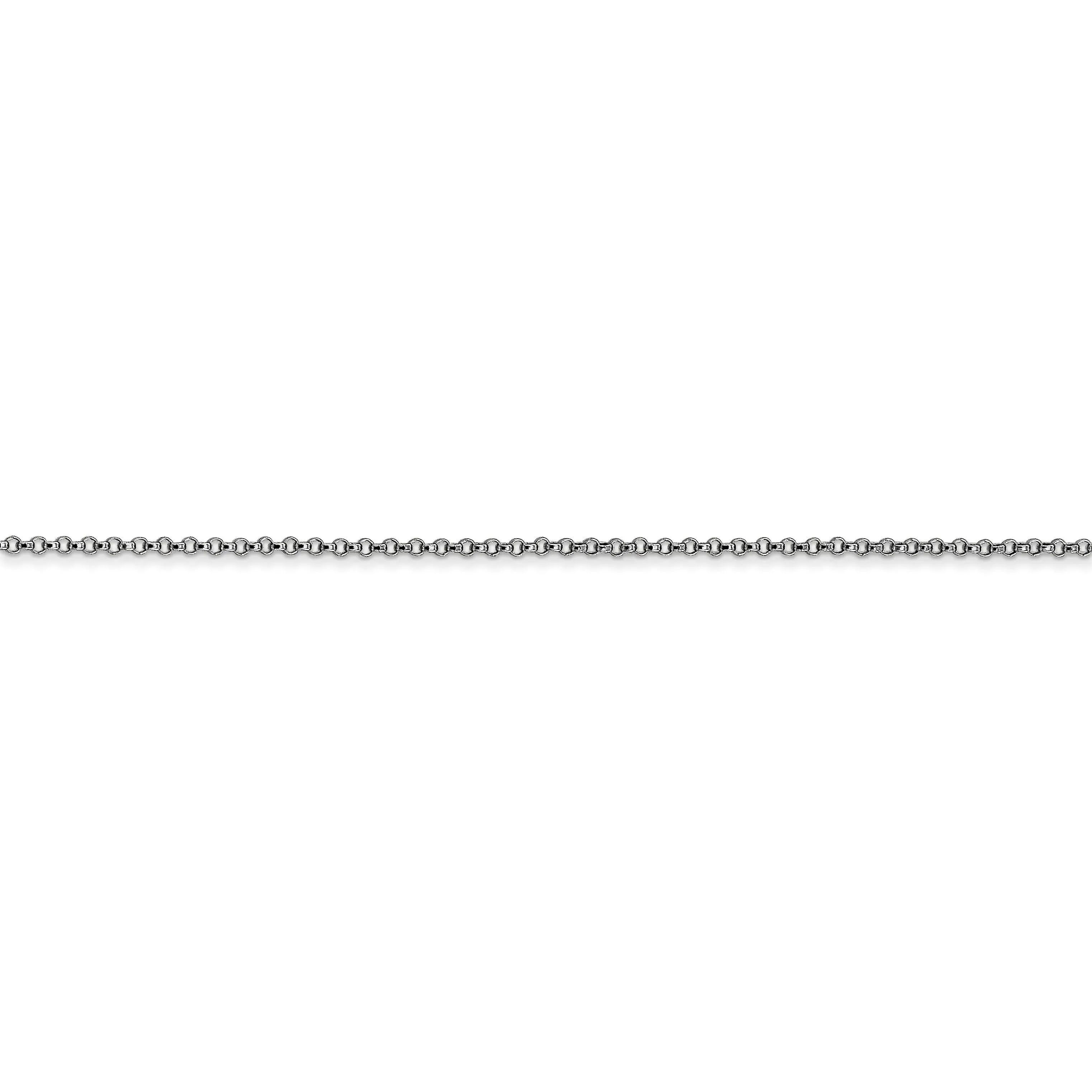 14k White Gold 1.15 mm Rolo Pendant Chain