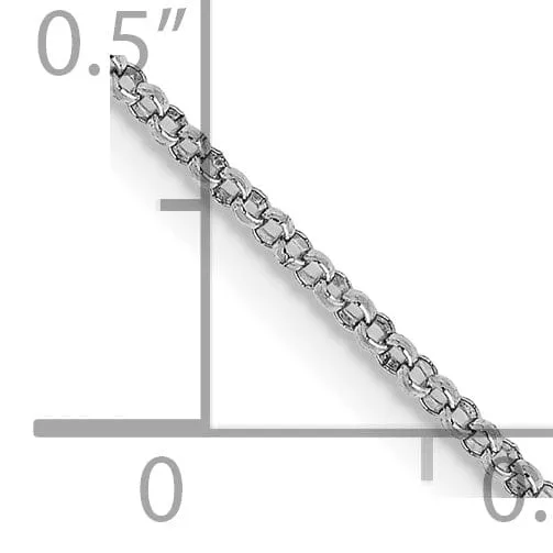 14k White Gold 1.15 mm Rolo Pendant Chain