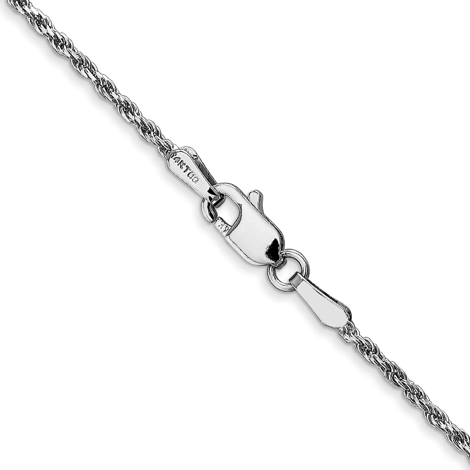 14k White Gold 1.30mm Diamond Cut Rope Chain