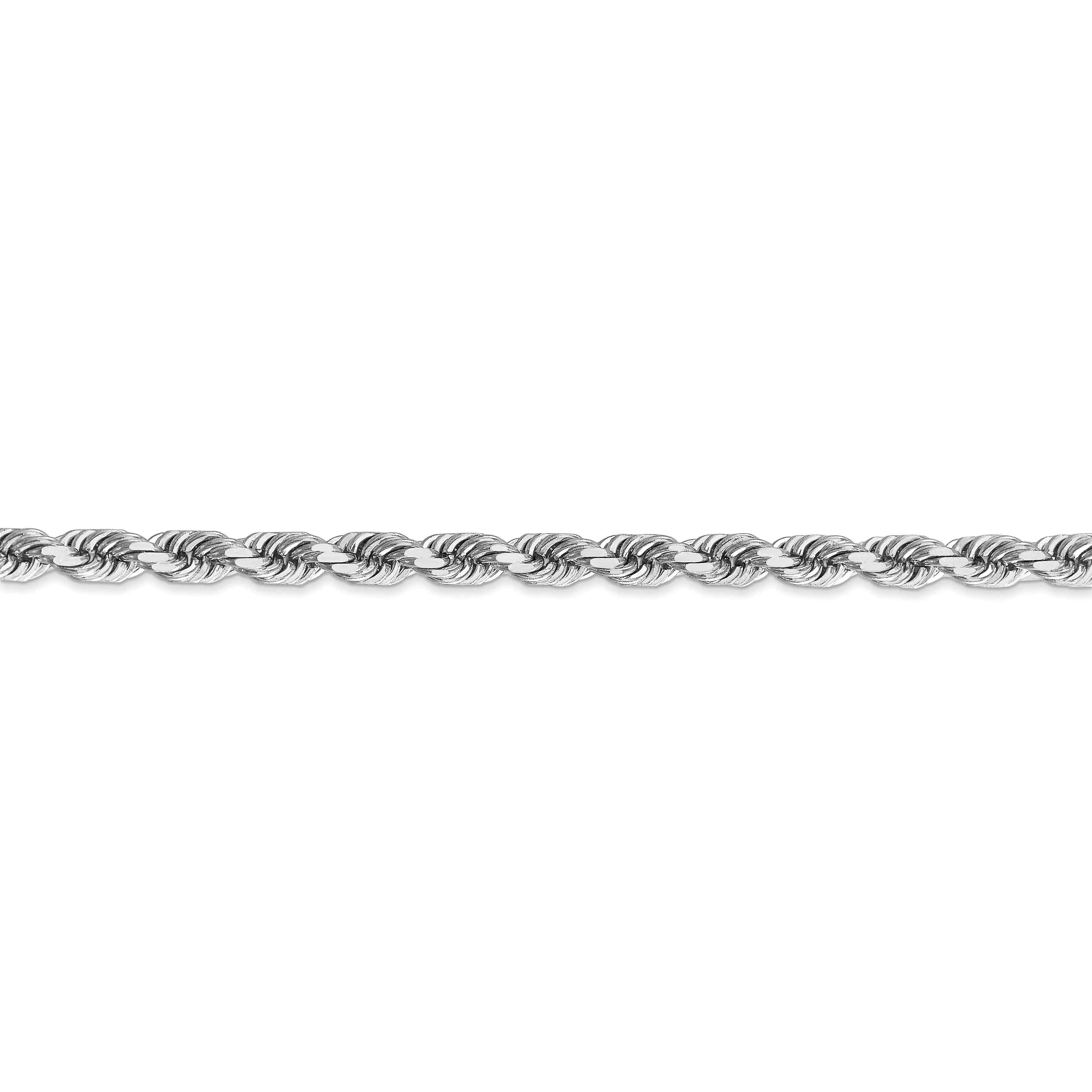 14k White Gold 5.00mm Diamond CutRope Chain