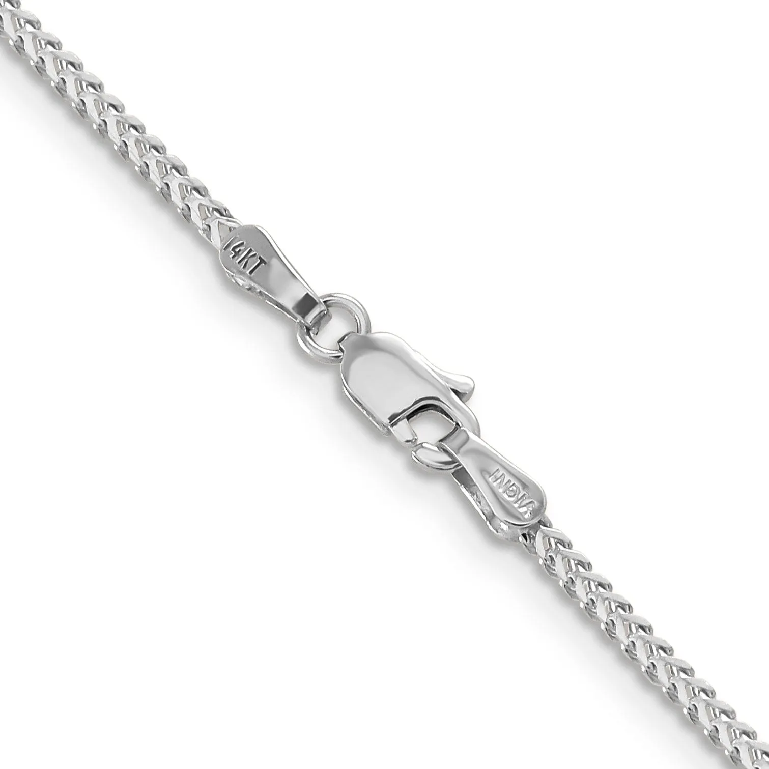 14k White Gold Polished 1.30mm Franco Chain