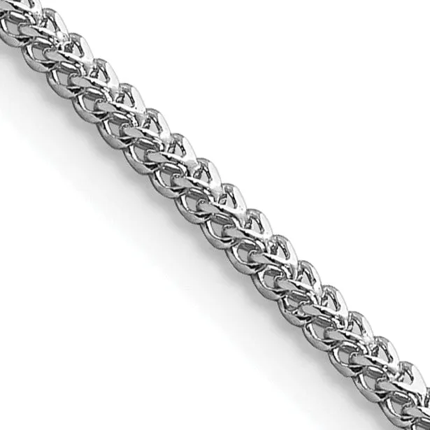 14k White Gold Polished 1.30mm Franco Chain