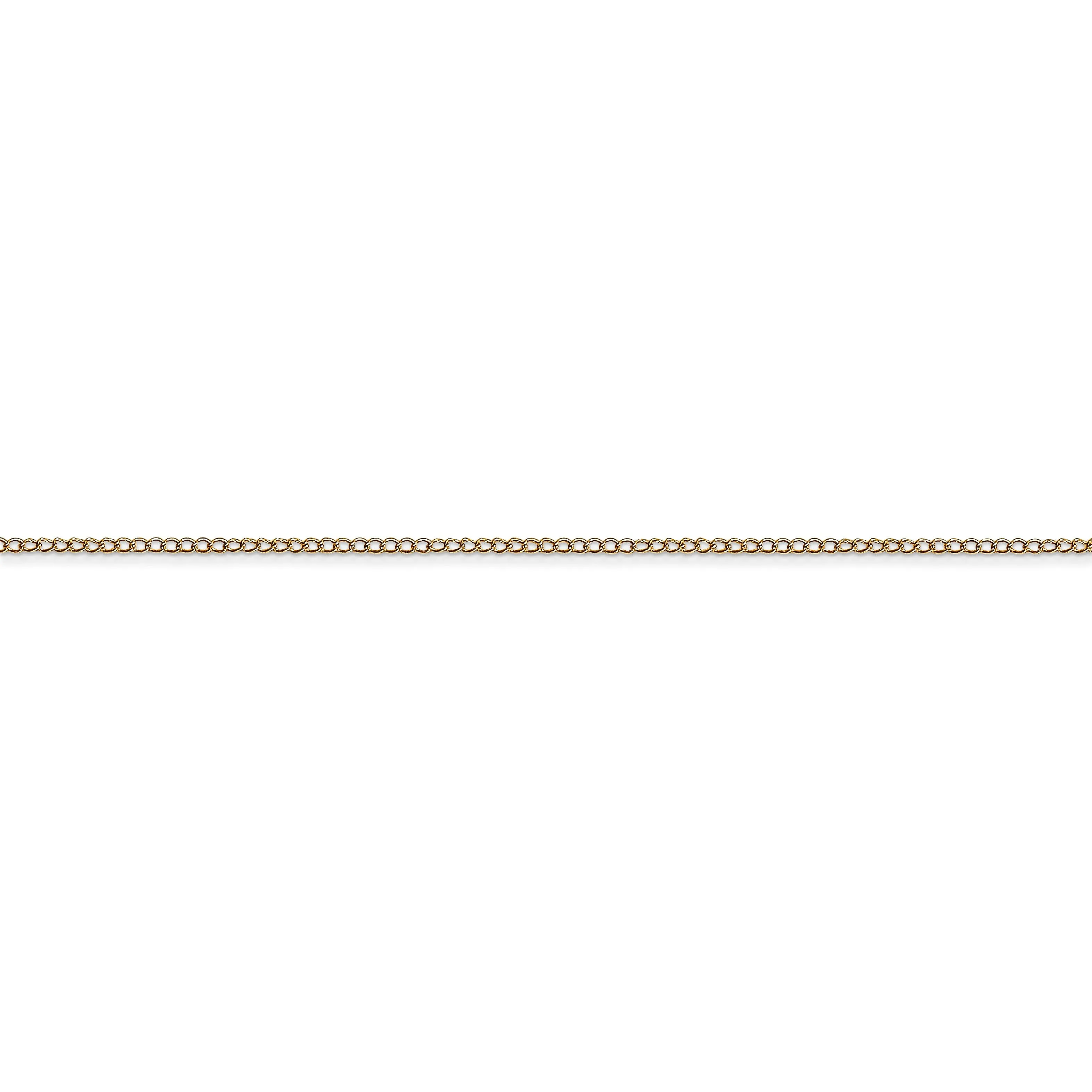 14k Yellow Gold 0.5-mm Wide Carded Solid Curb Chain