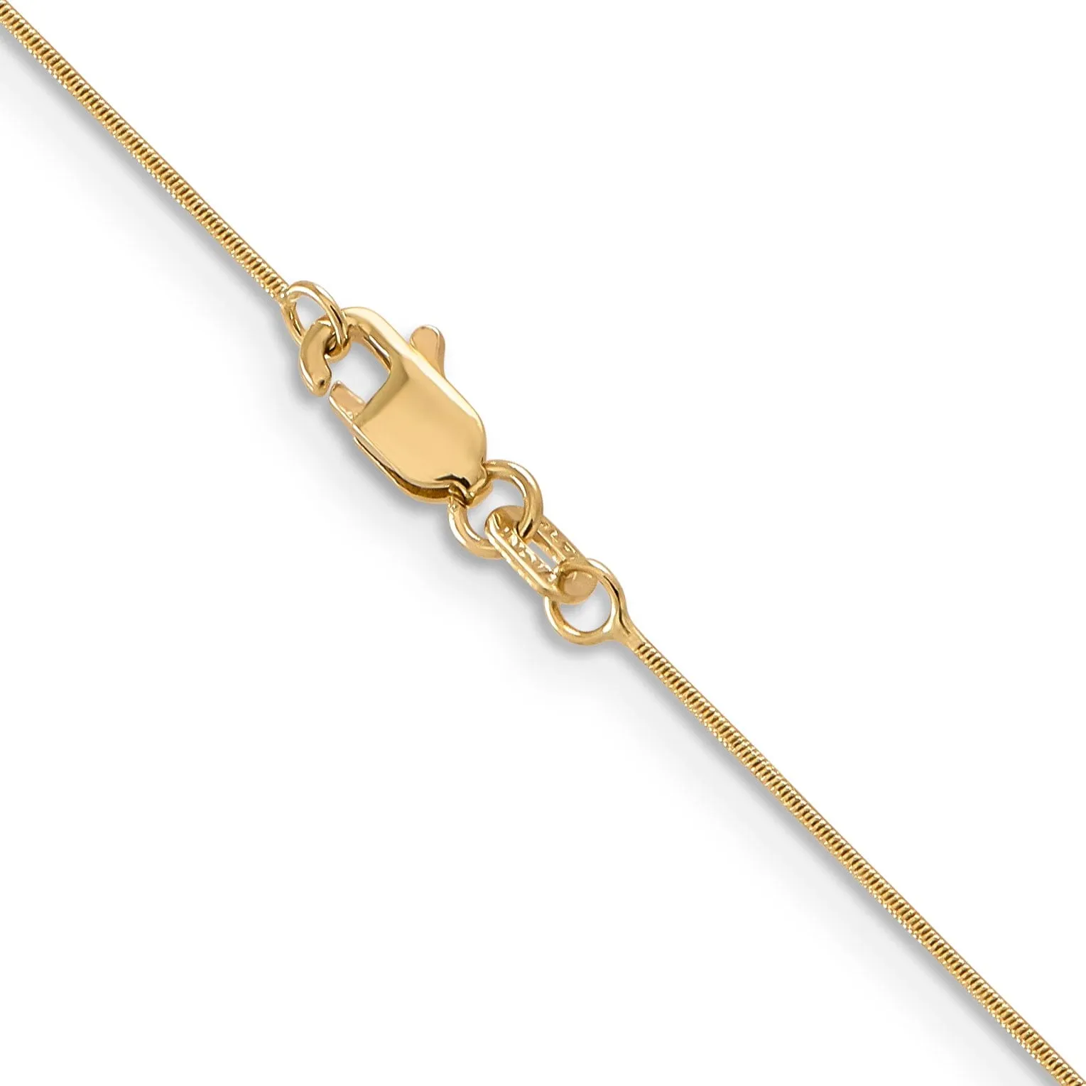 14k Yellow Gold 0.65mm Solid Round Snake Chain