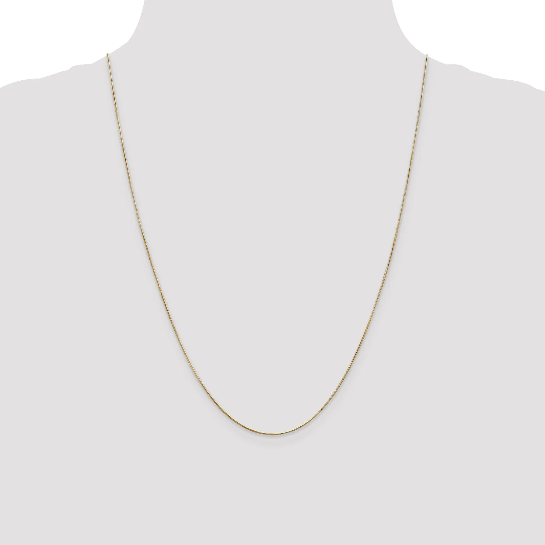 14k Yellow Gold 0.65mm Solid Round Snake Chain