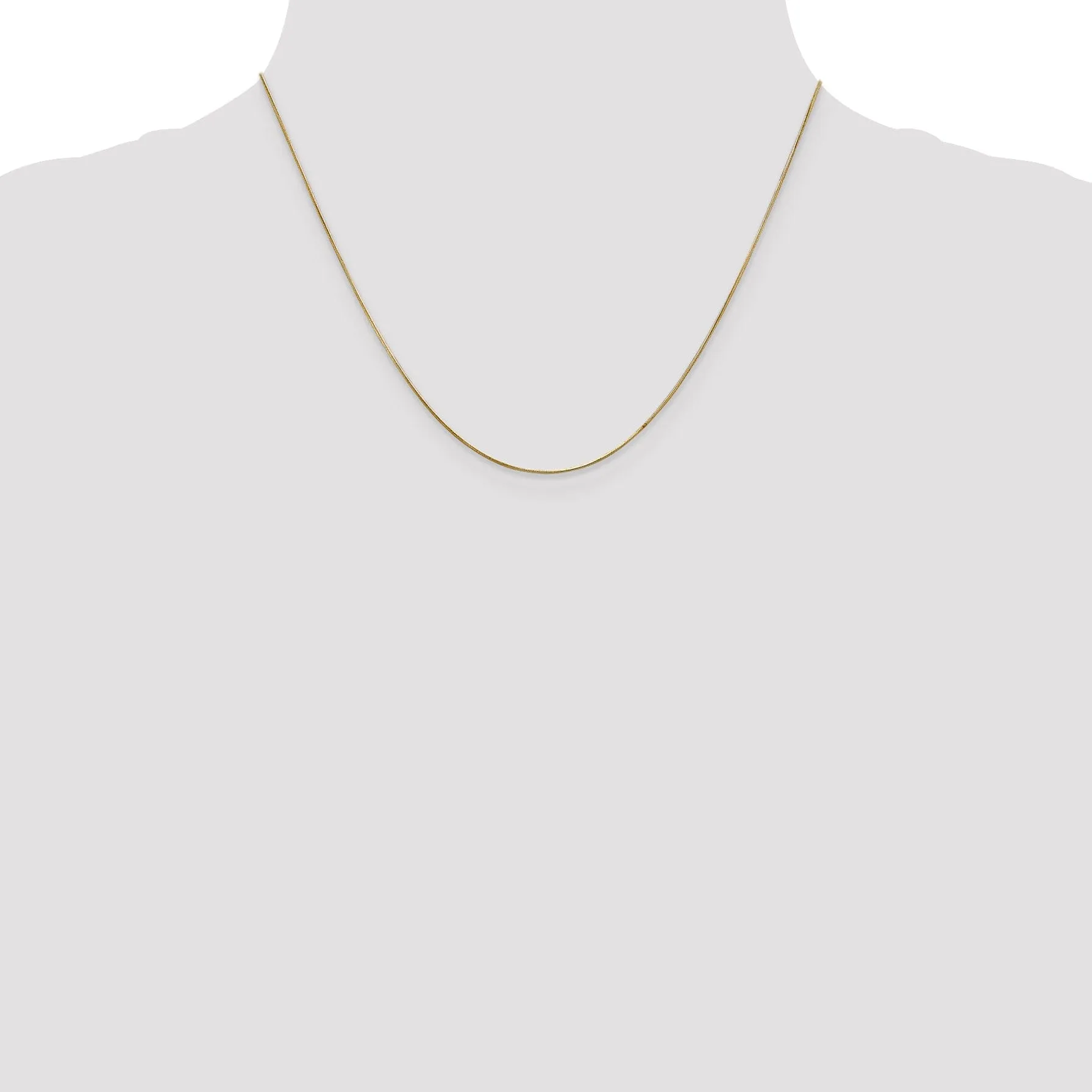 14k Yellow Gold 0.65mm Solid Round Snake Chain