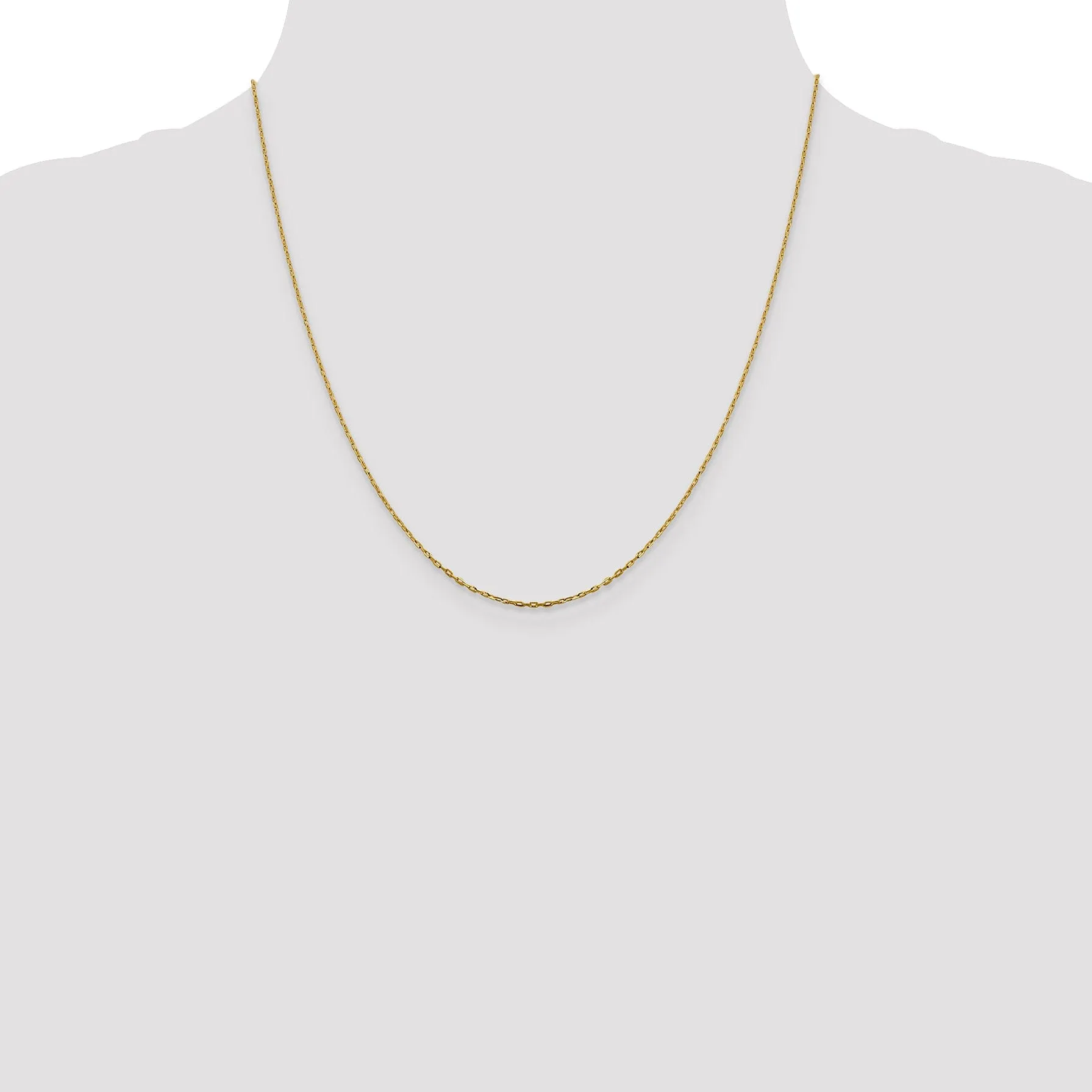 14k Yellow Gold 1 mm D.C Open Cable Link Chain