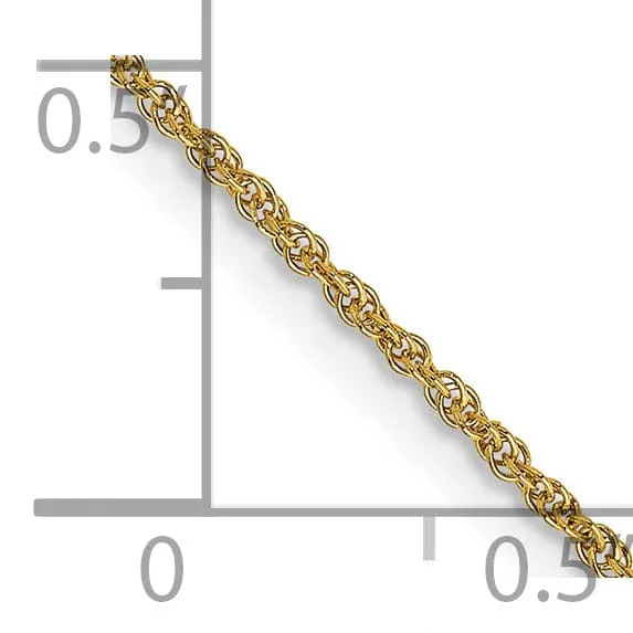 14k Yellow Gold 1.10mm Baby Rope Chain