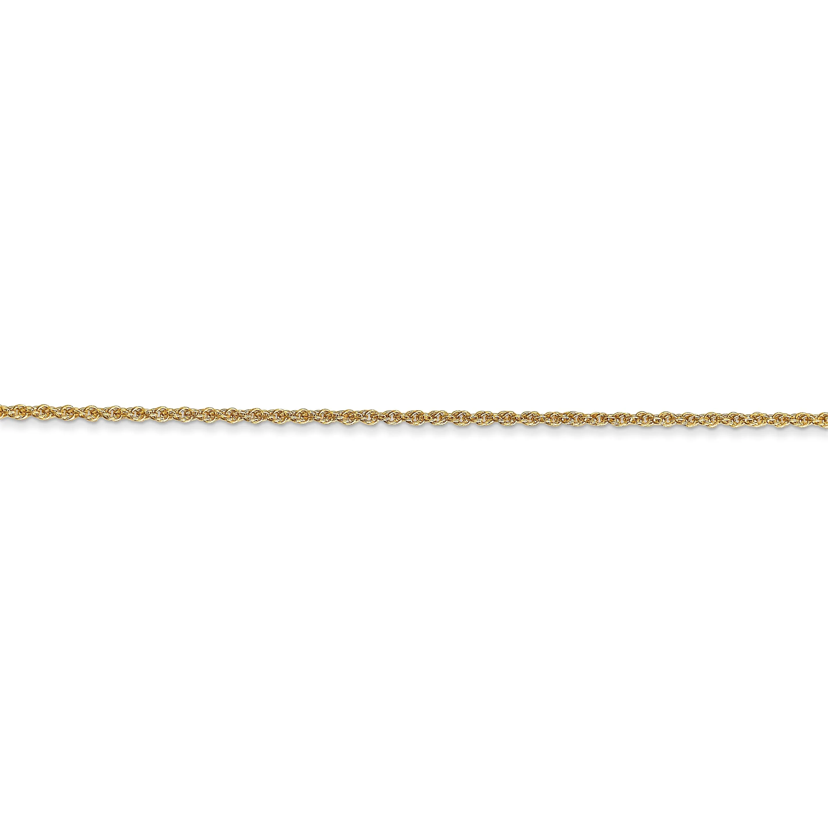 14k Yellow Gold 1.10mm Baby Rope Chain