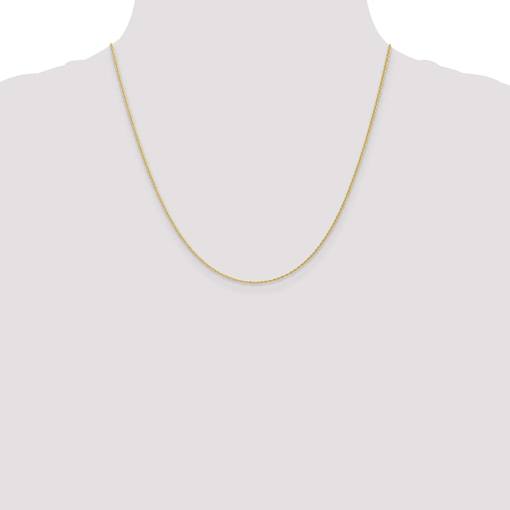 14k Yellow Gold 1.10mm Baby Rope Chain