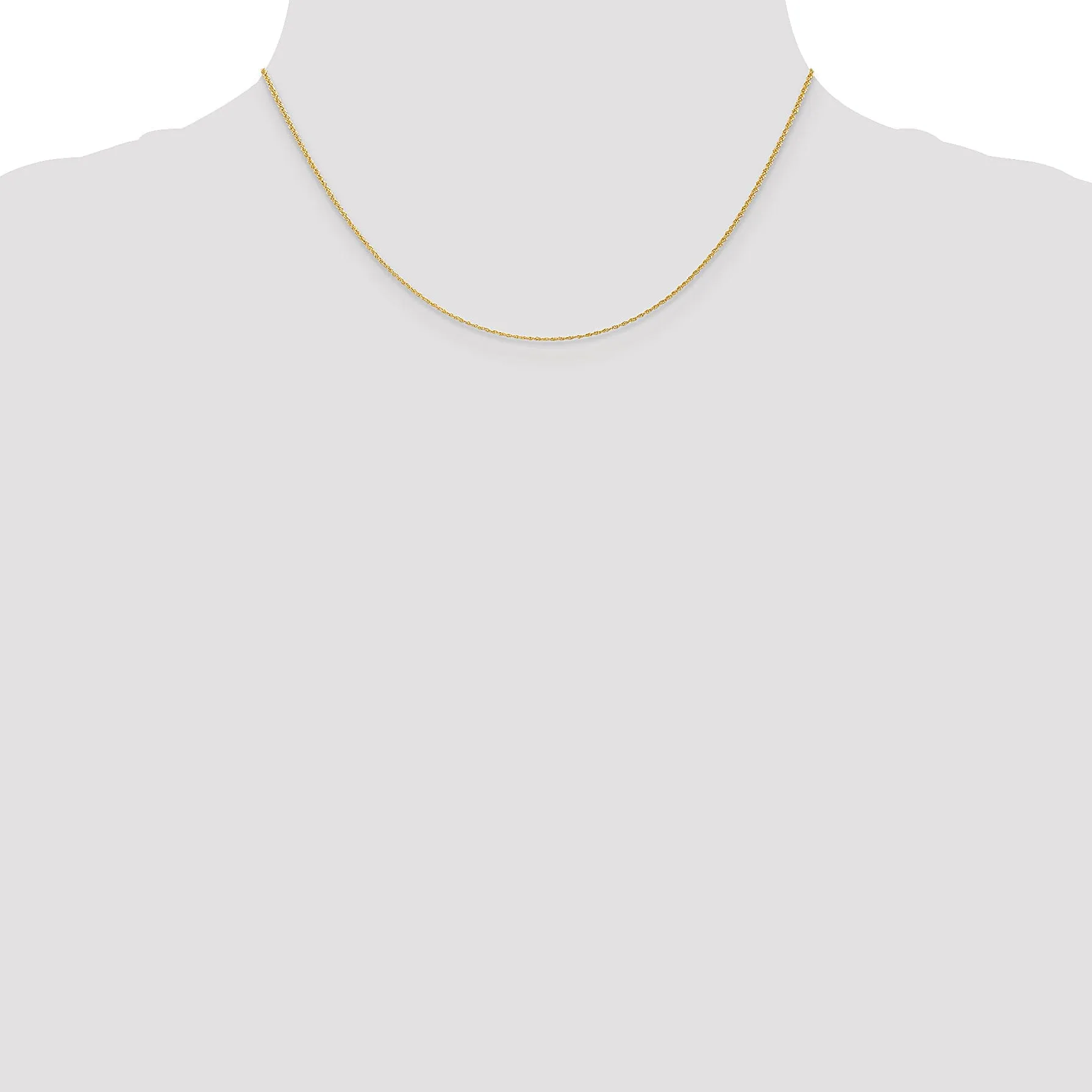 14k Yellow Gold 1.10mm Baby Rope Chain