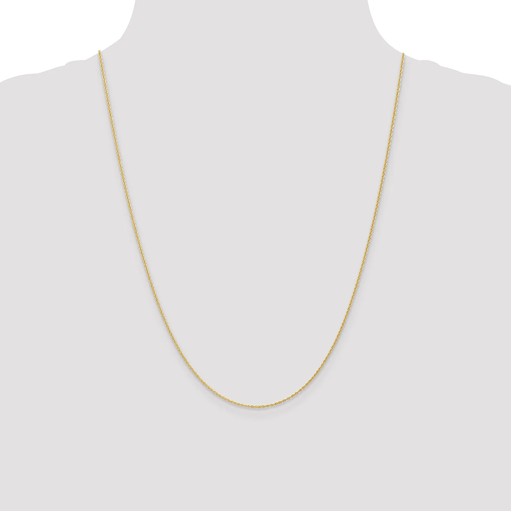 14k Yellow Gold 1.10mm Baby Rope Chain