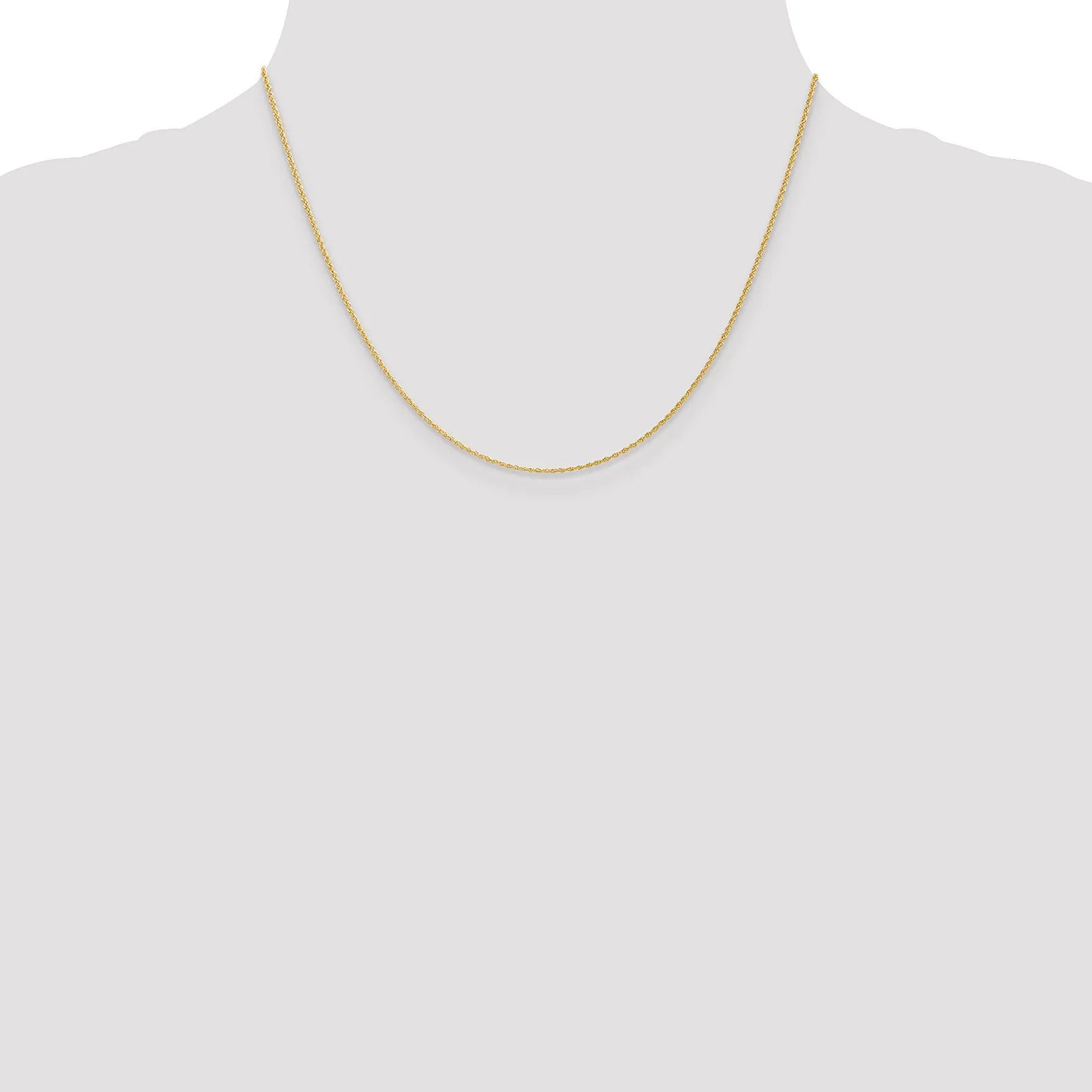 14k Yellow Gold 1.10mm Baby Rope Chain