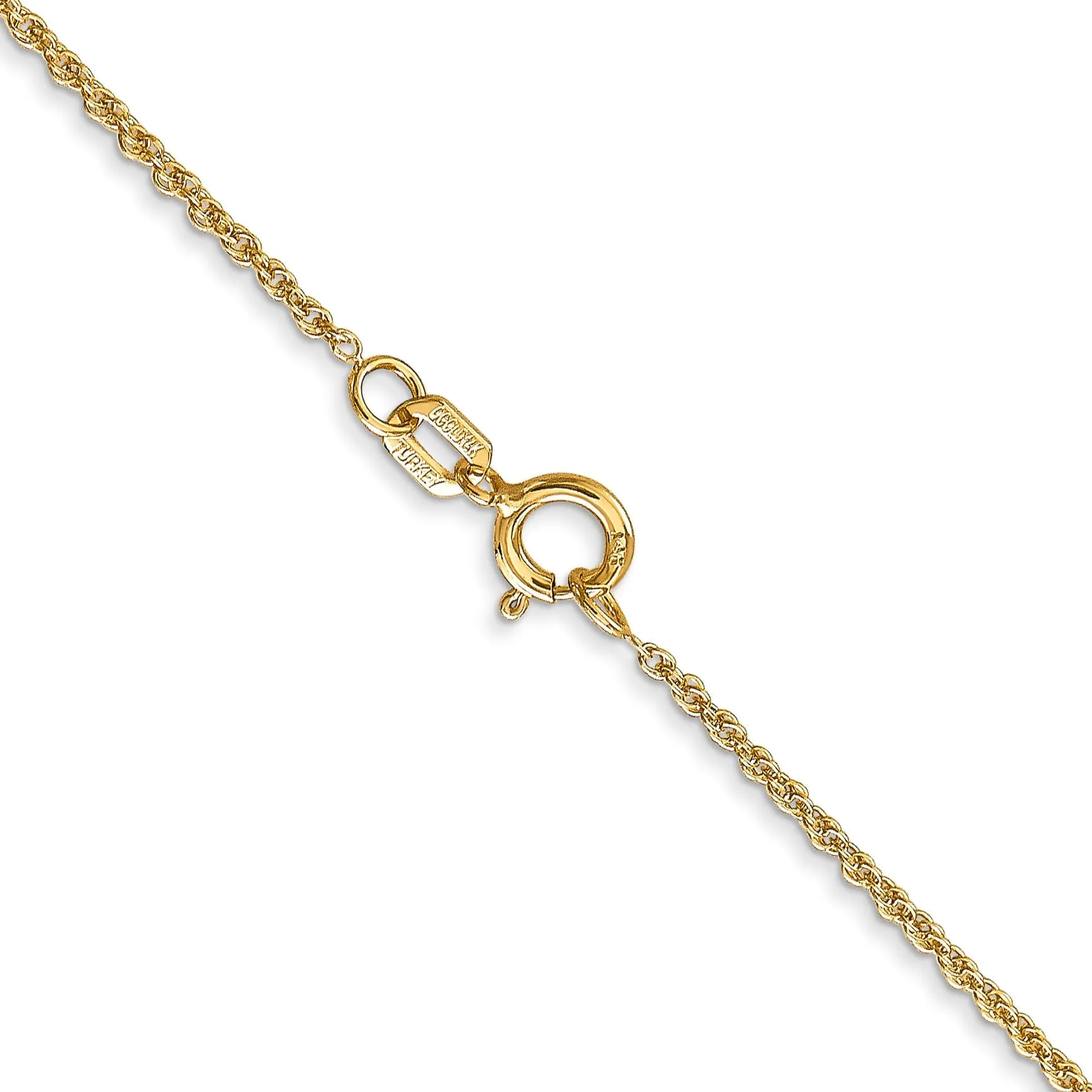 14k Yellow Gold 1.10mm Baby Rope Chain