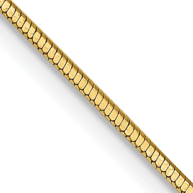 14k Yellow Gold 1.20mm Octagonal Snake Chain