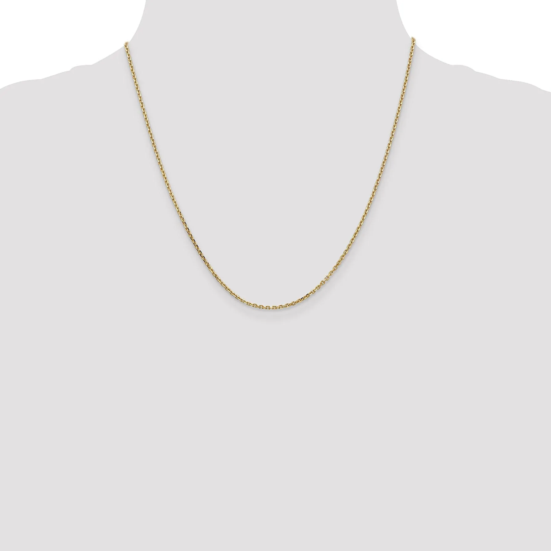 14k Yellow Gold 1.65mm Solid D.C Cable Chain