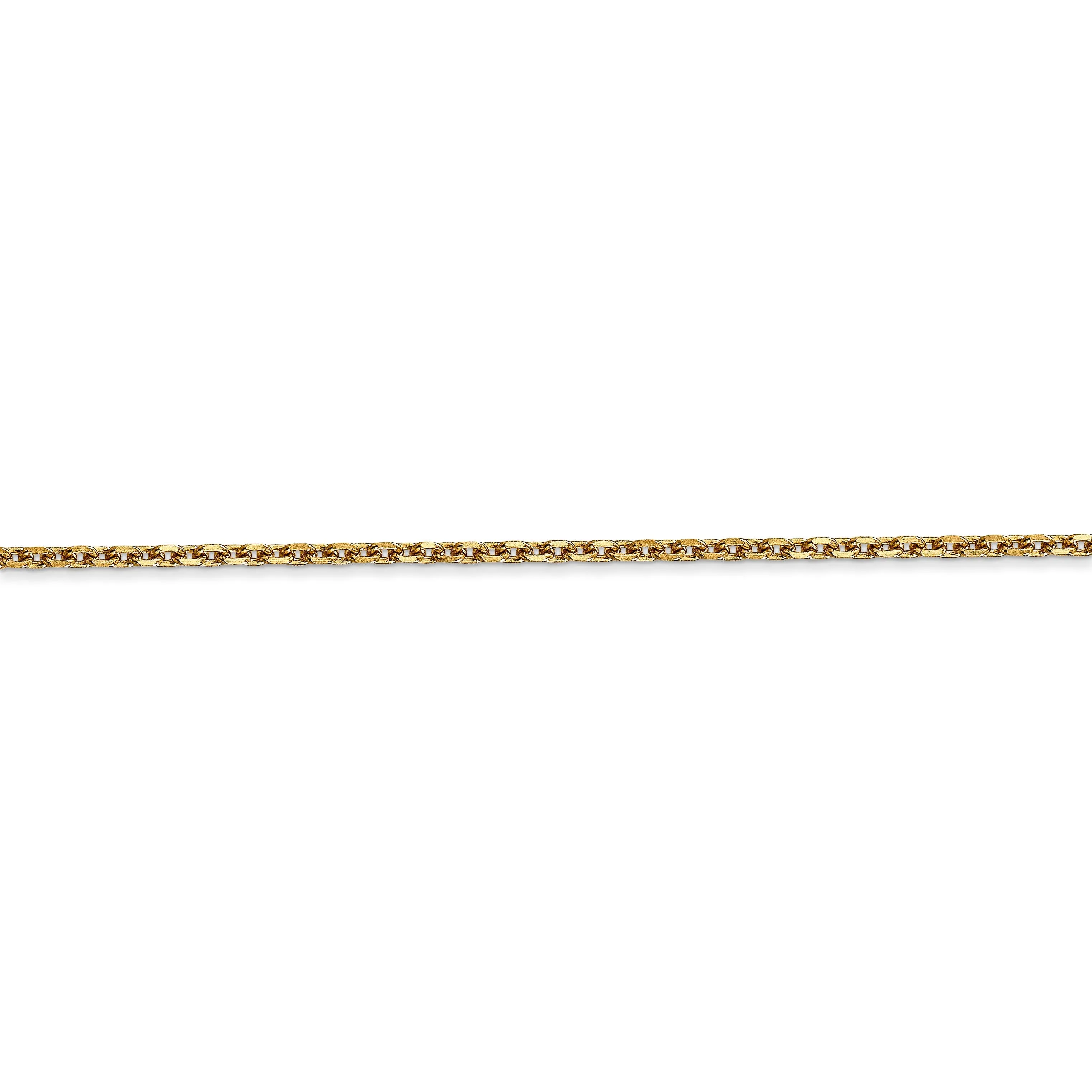 14k Yellow Gold 1.65mm Solid D.C Cable Chain