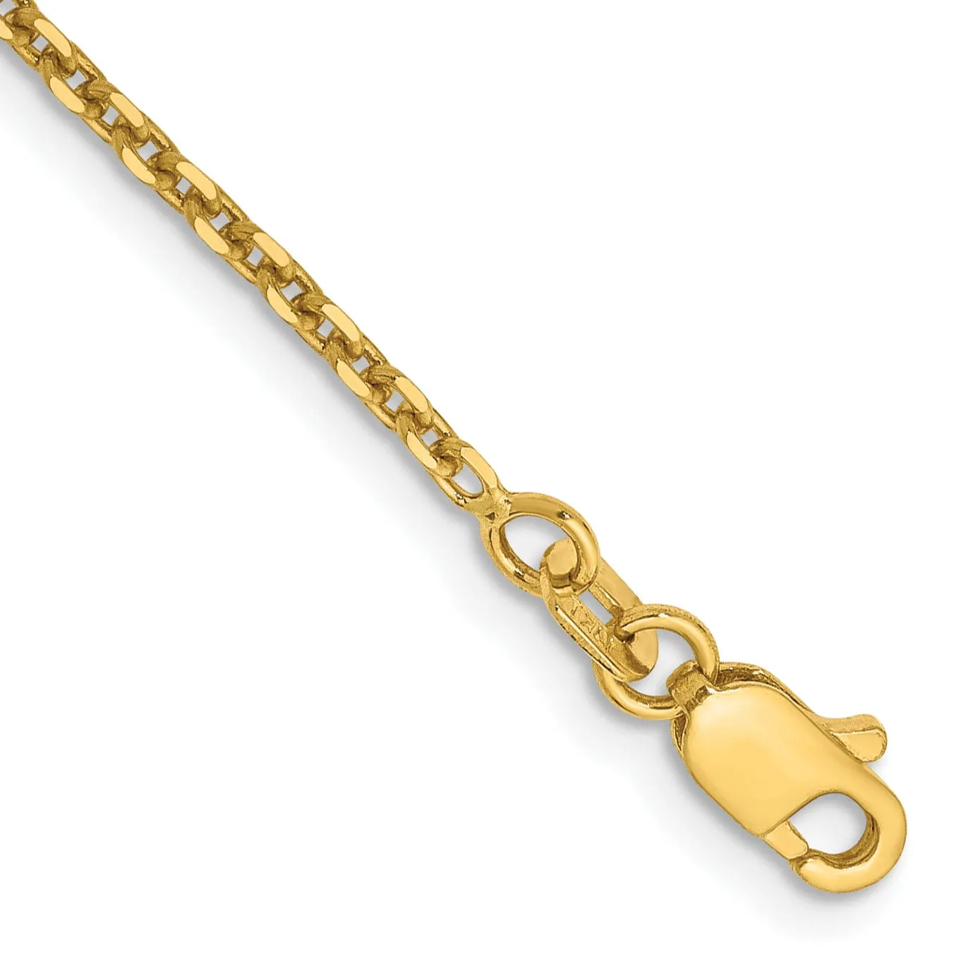 14k Yellow Gold 1.65mm Solid D.C Cable Chain