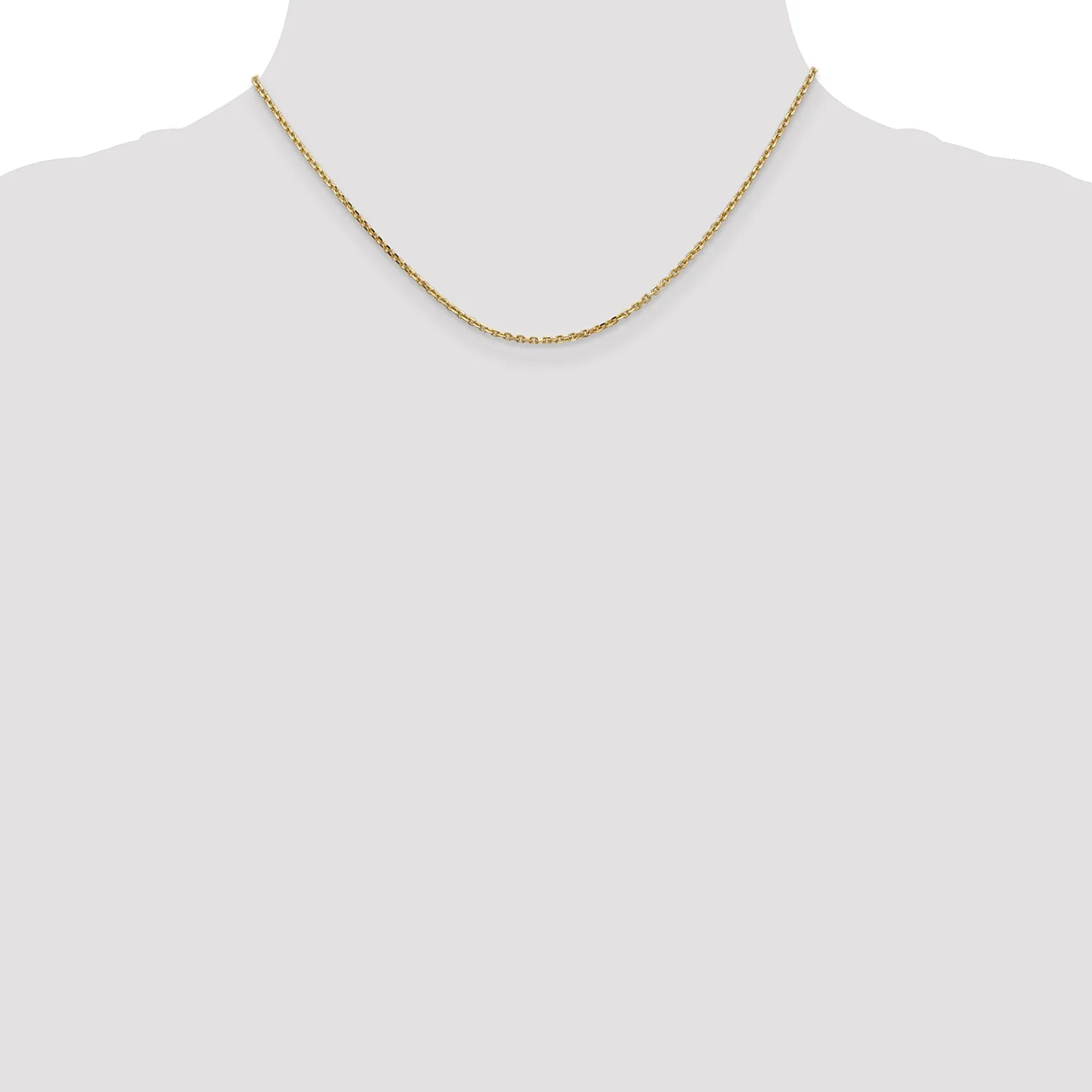 14k Yellow Gold 1.65mm Solid D.C Cable Chain