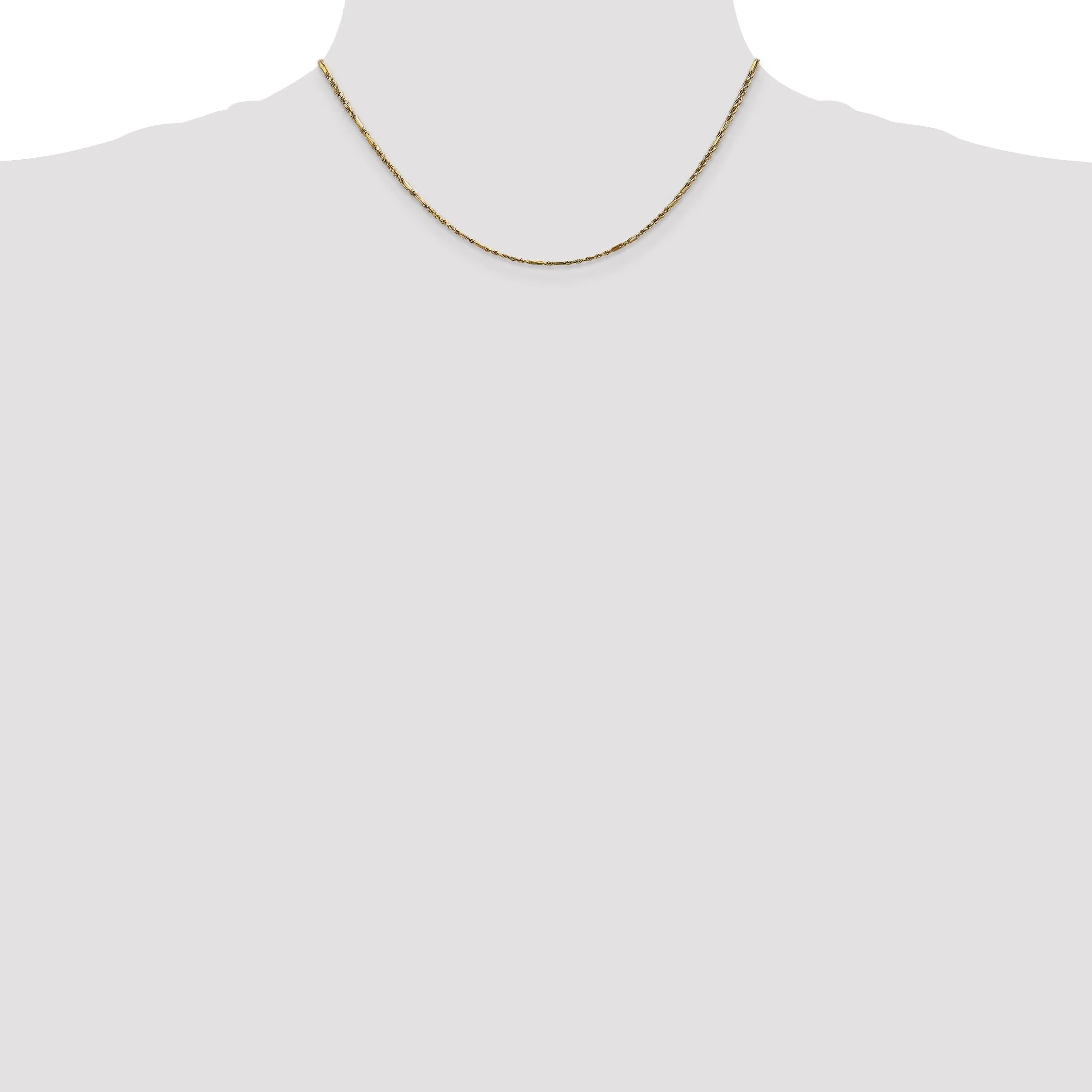 14k Yellow Gold 2.00mm D.C Milano Rope Chain