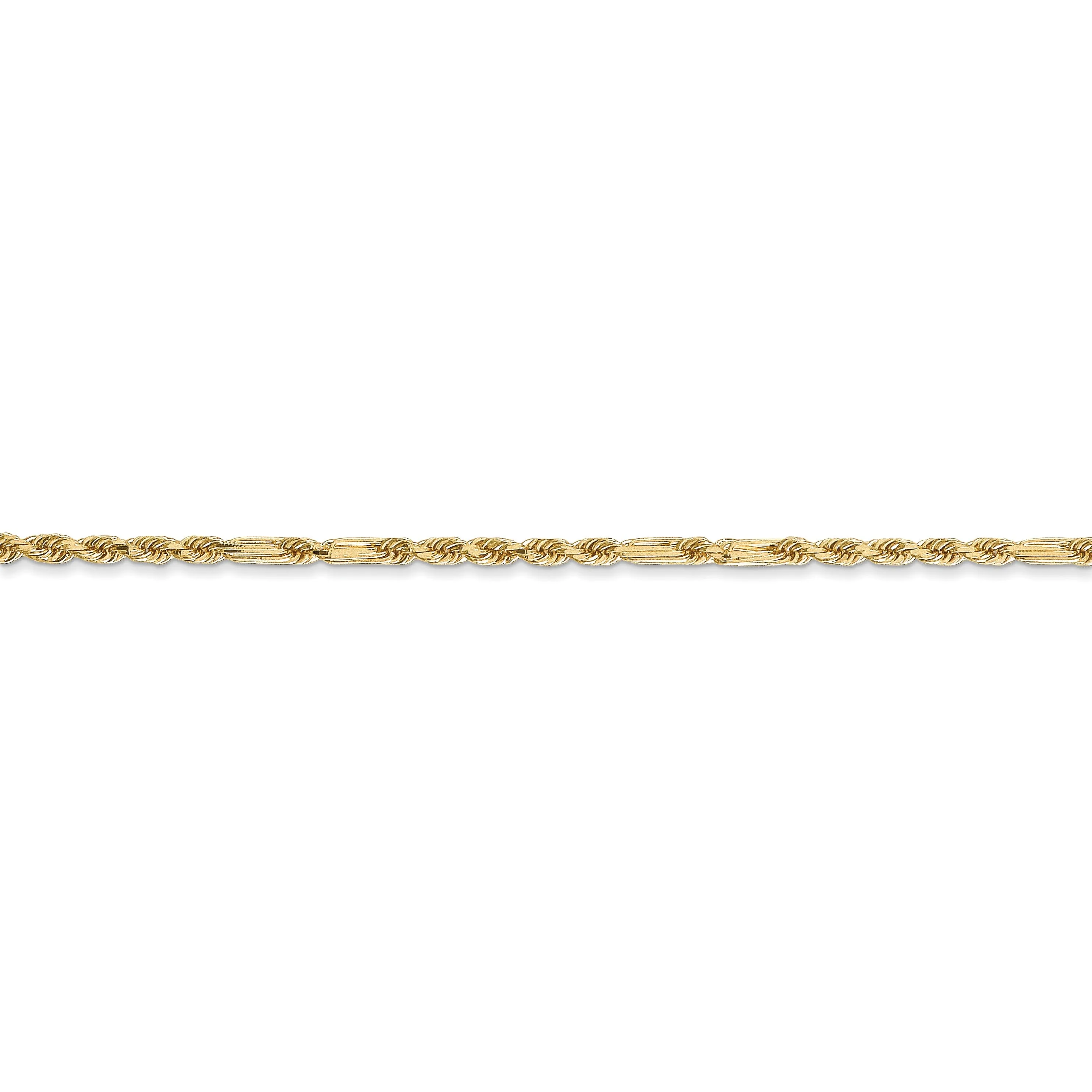 14k Yellow Gold 2.00mm D.C Milano Rope Chain