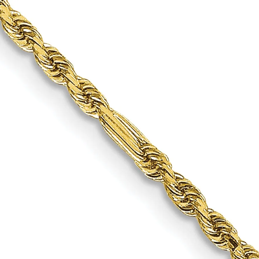 14k Yellow Gold 2.00mm D.C Milano Rope Chain