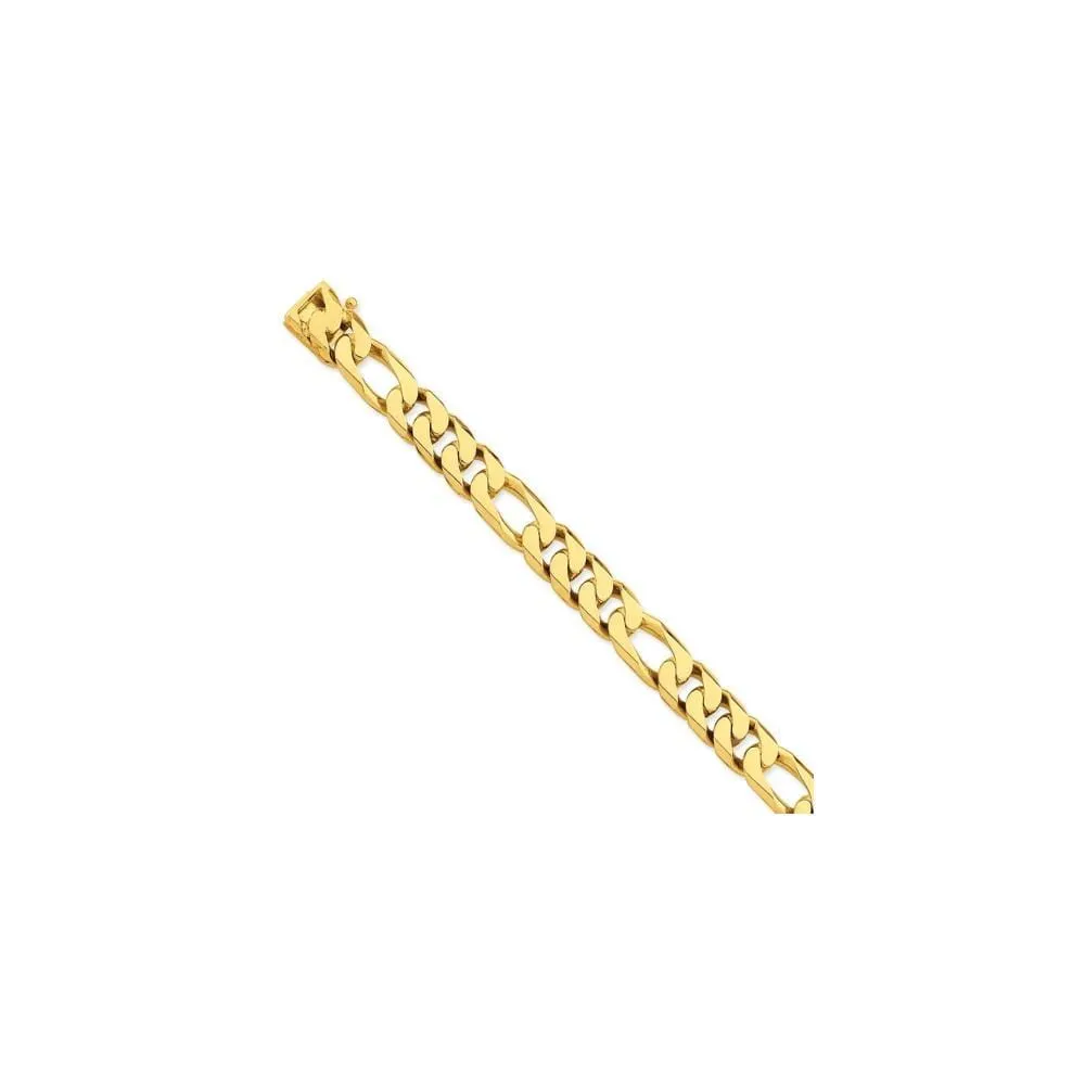 14k Yellow Gold Solid 11.00m Figaro Link Chain