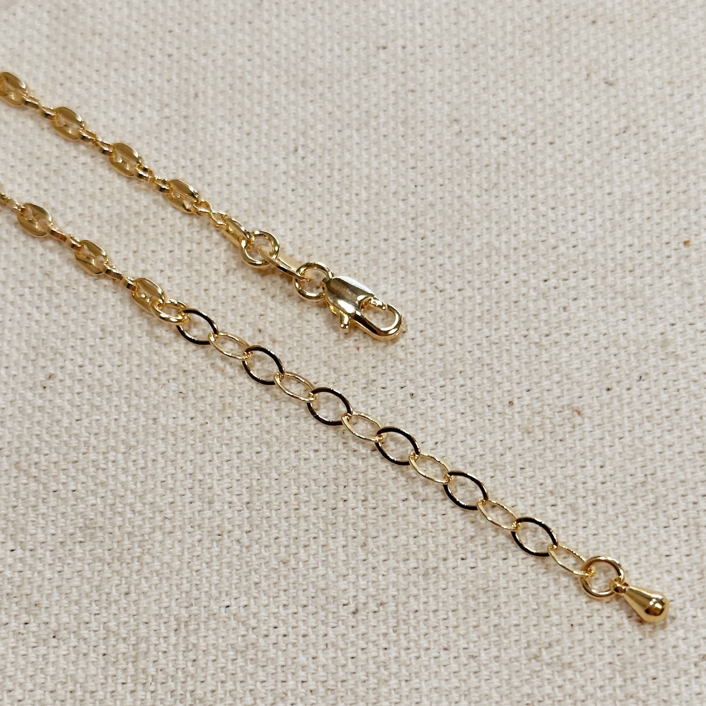 18k Gold Filled 3mm Mini Puffy Links Chain