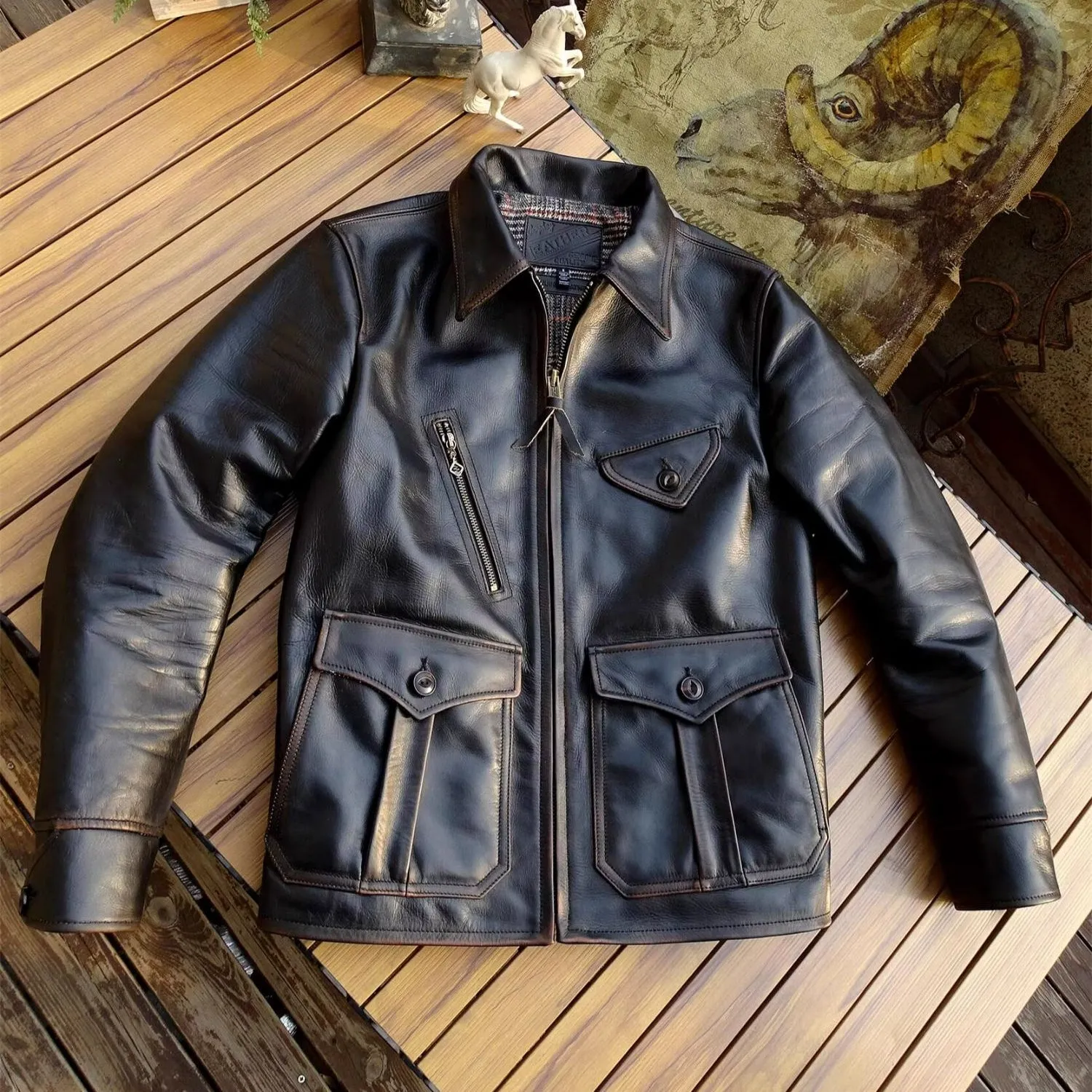 1920s Leather Newsboy Jacket