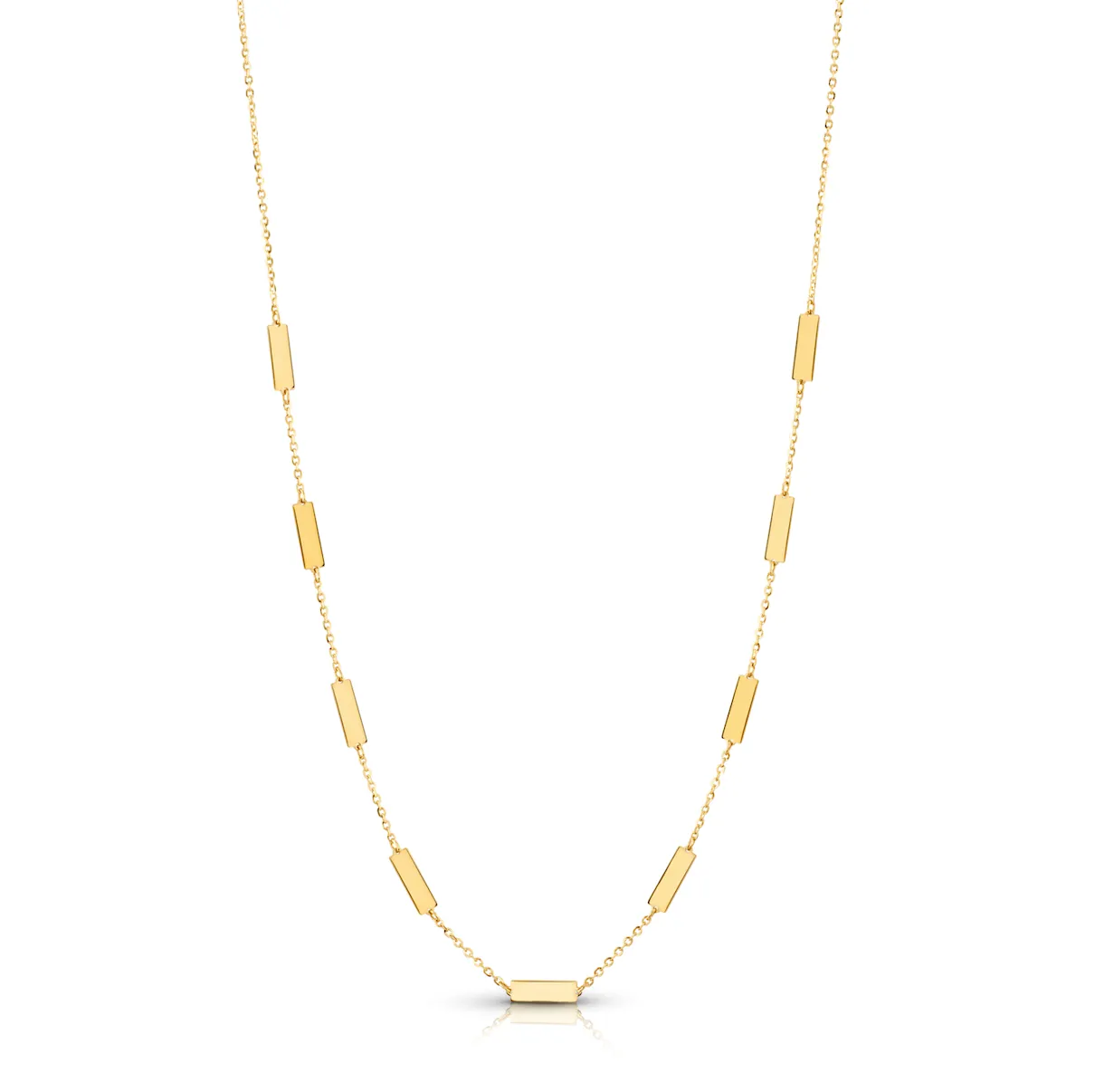 9 STATION CHAIN, 14KT GOLD