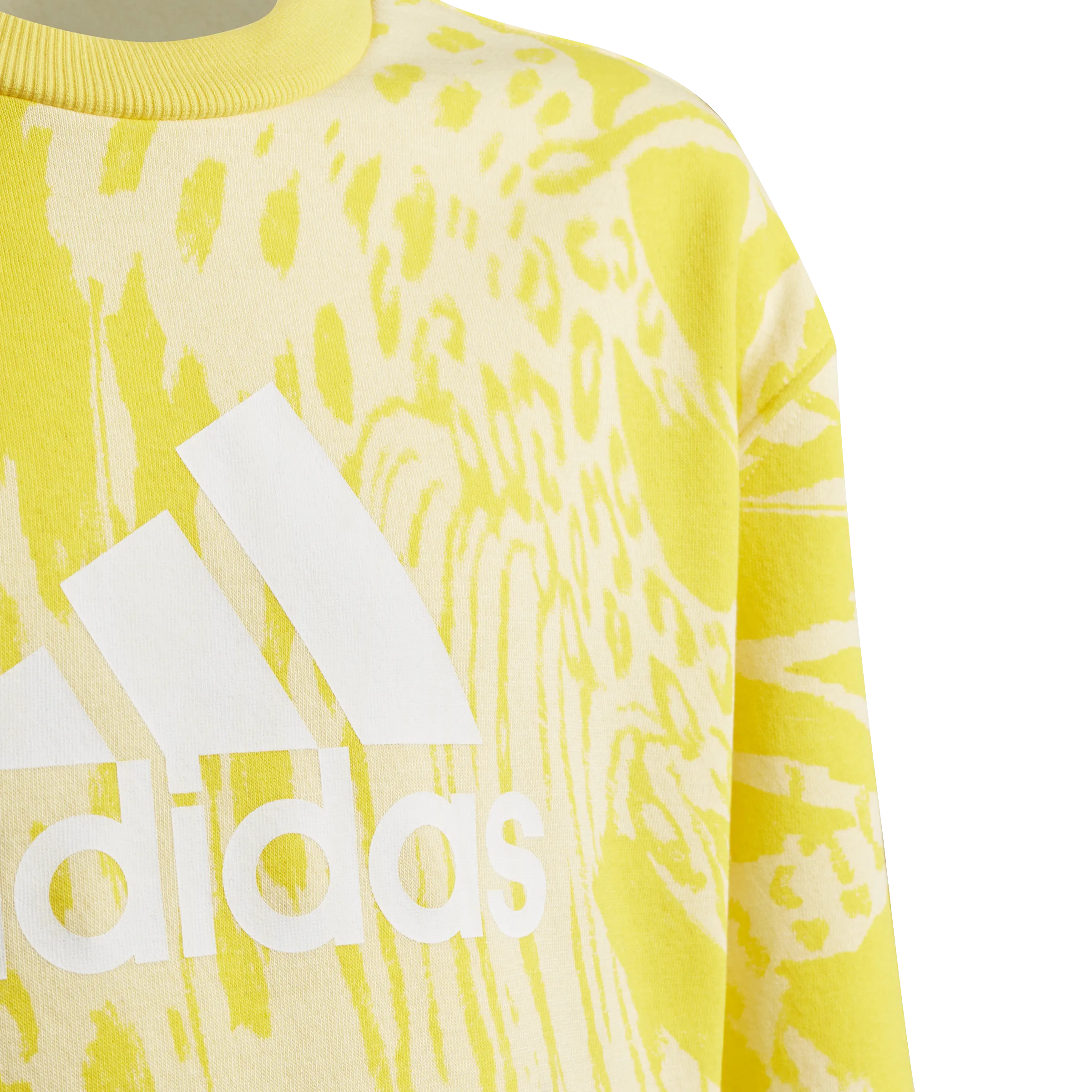 adidas FI All Over Print Crew Neck Sweat Top - Girls - Yellow/Black