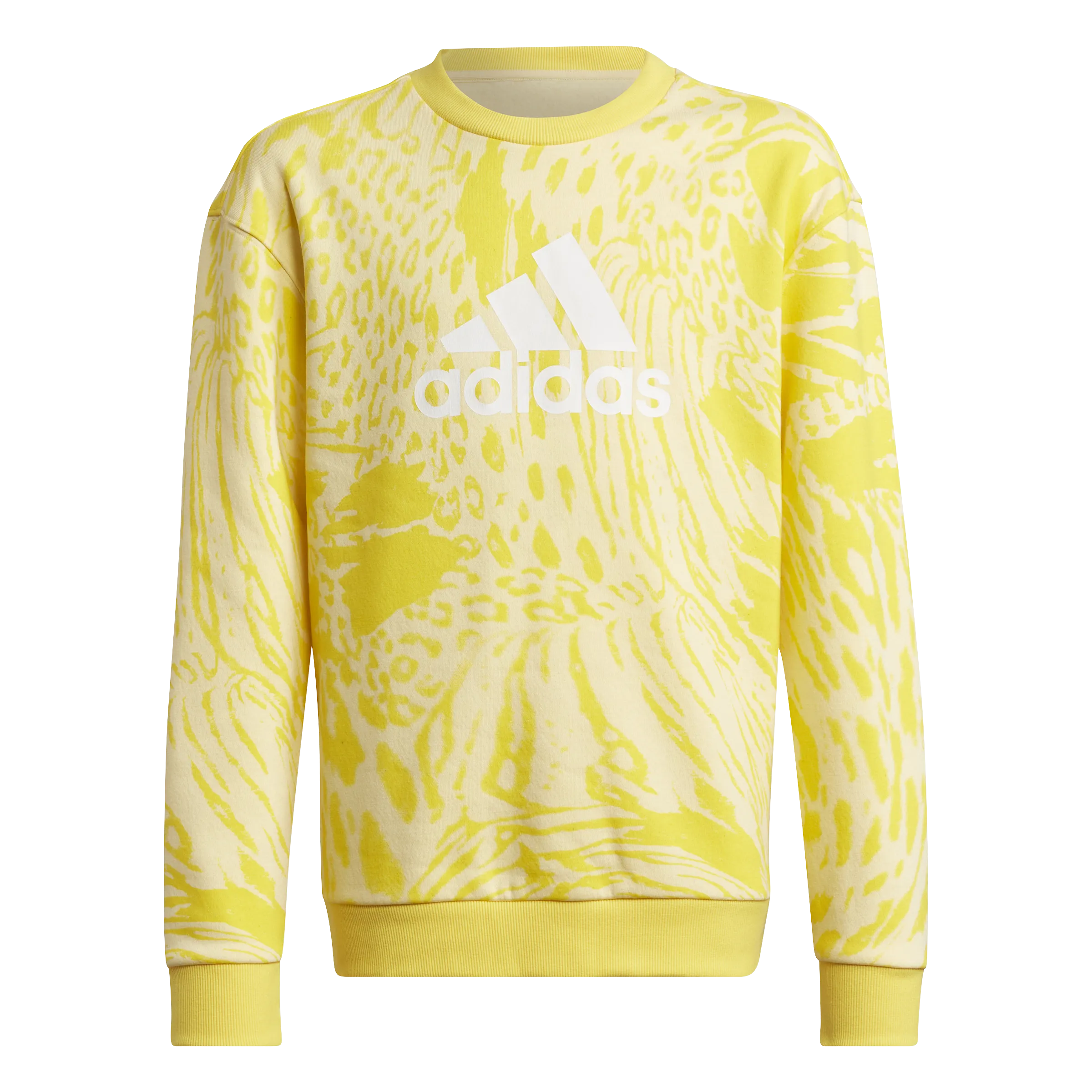 adidas FI All Over Print Crew Neck Sweat Top - Girls - Yellow/Black