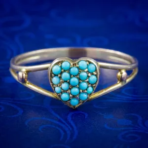 Antique Victorian Turquoise Heart Ring