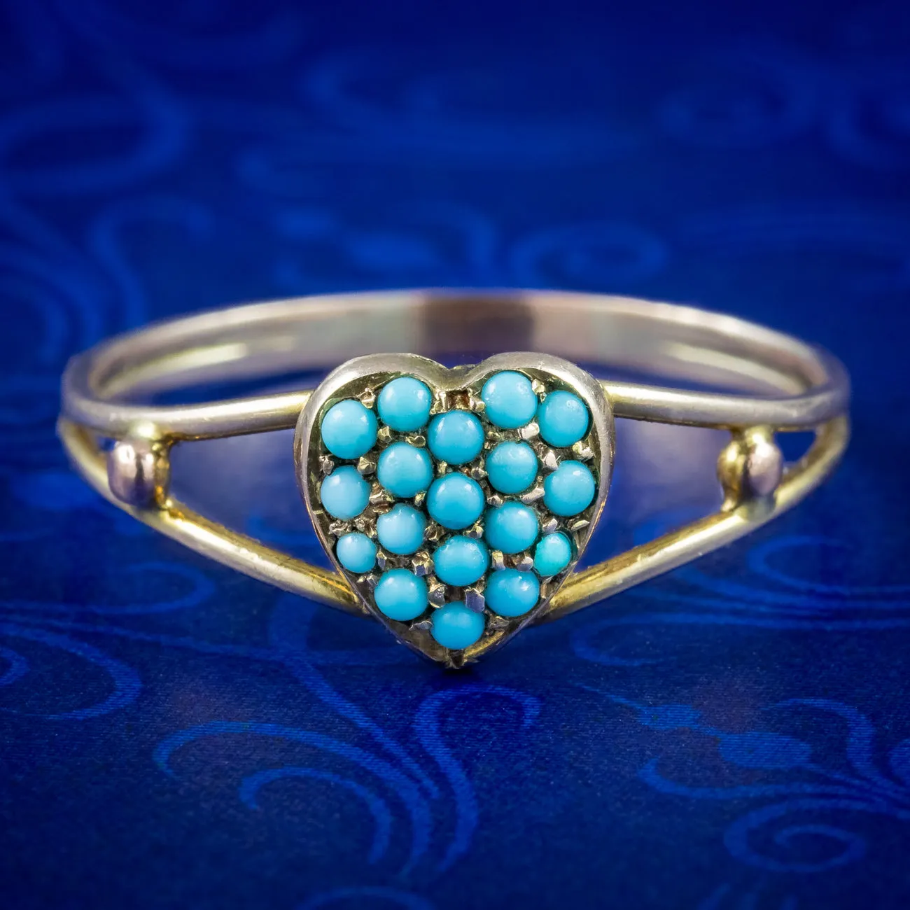 Antique Victorian Turquoise Heart Ring