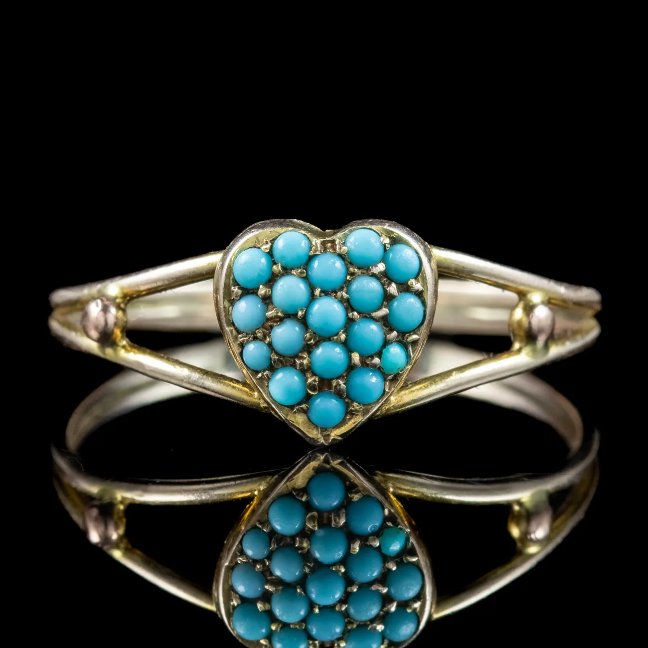 Antique Victorian Turquoise Heart Ring