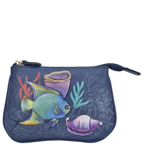 ANUSCHKA 1107 MEDIUM ZIP POUCH MYSTICAL REEF