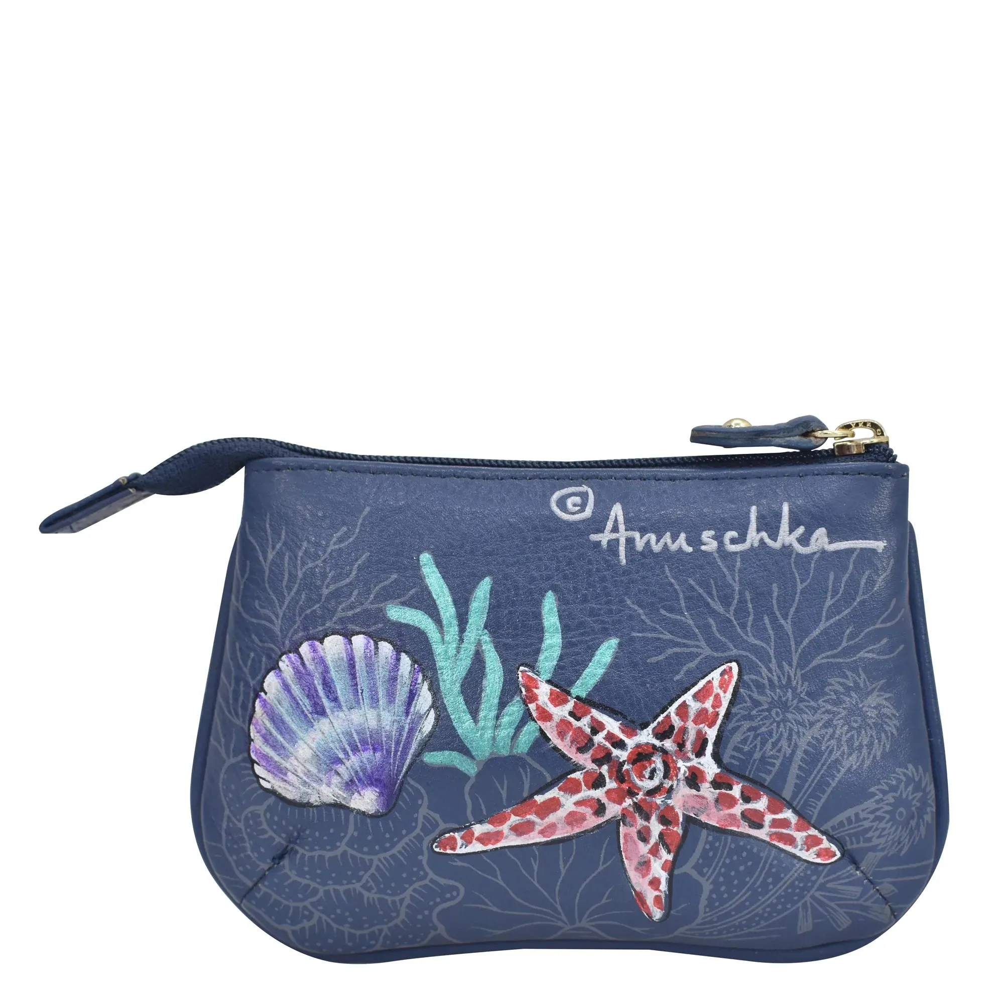 ANUSCHKA 1107 MEDIUM ZIP POUCH MYSTICAL REEF