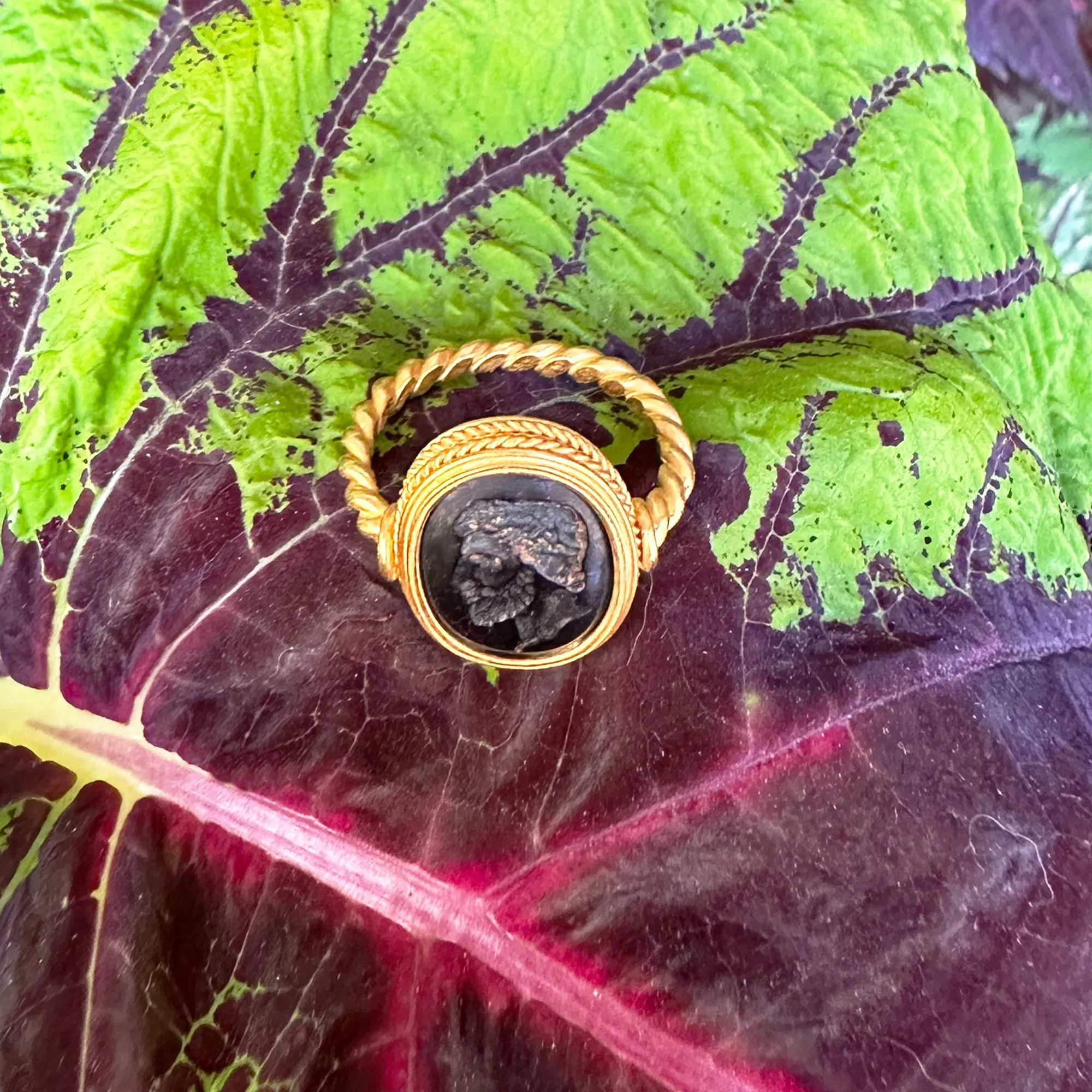 Authentic Ancient Roman Intaglio 1st-2nd Century AD Heliotrope 18Kt gold Ring depicting Septimius Severus