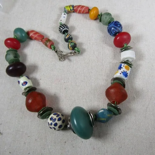 Big Bold African Trade Bead Necklace