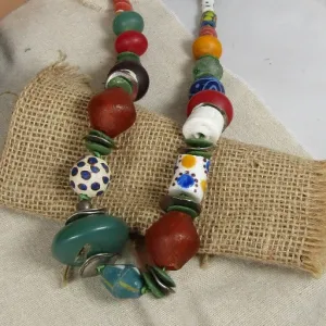 Big Bold African Trade Bead Necklace